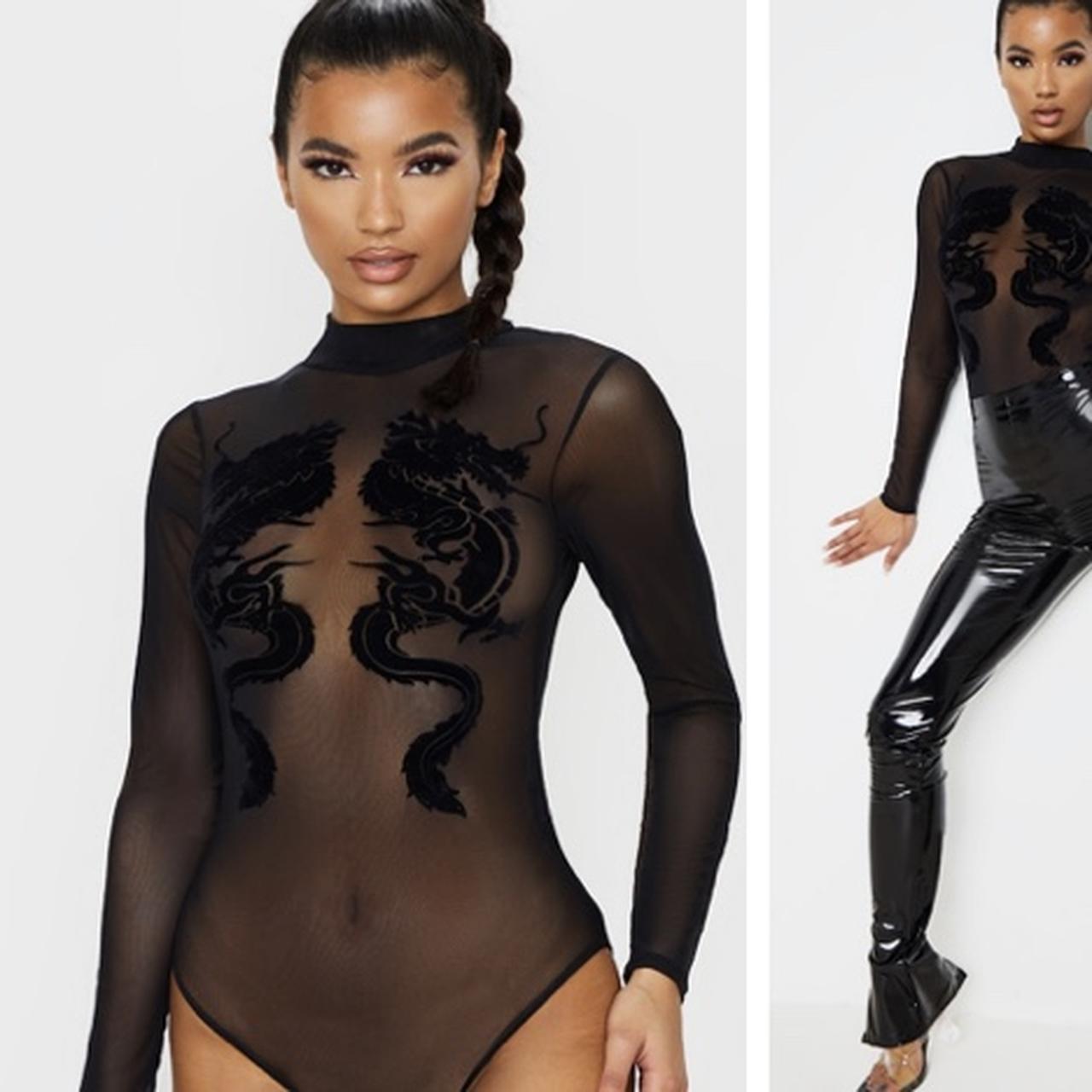 sheer bodysuit depop