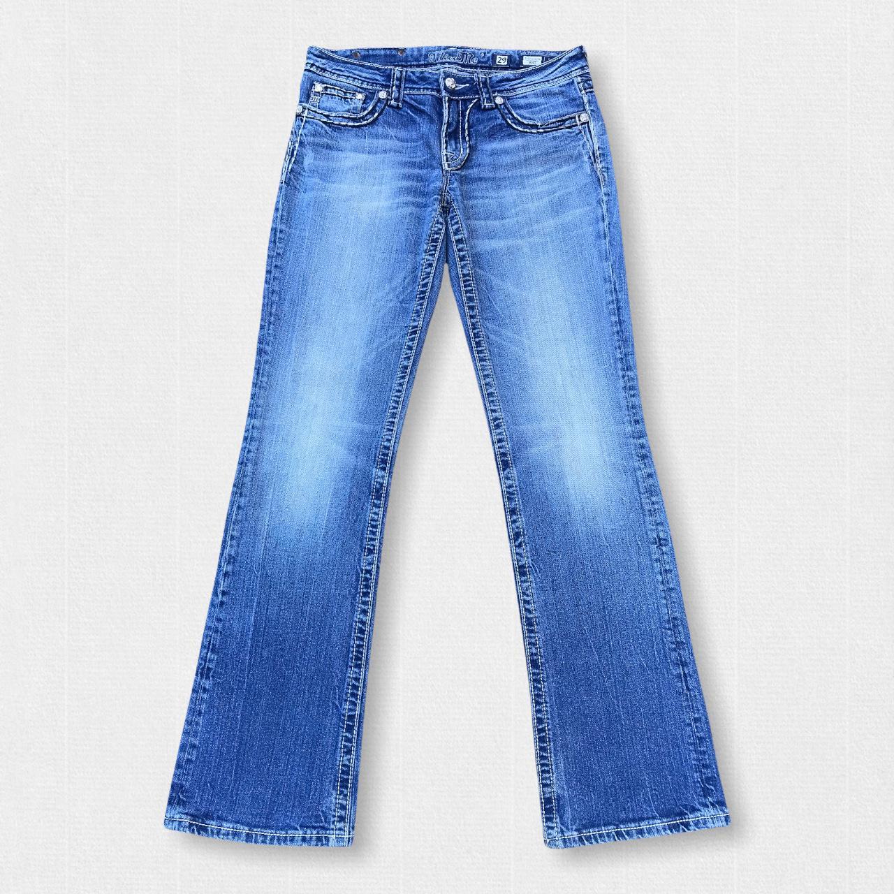 Miss ME Jeans Boot Cut Wide Leg Embroidered Flap... Depop