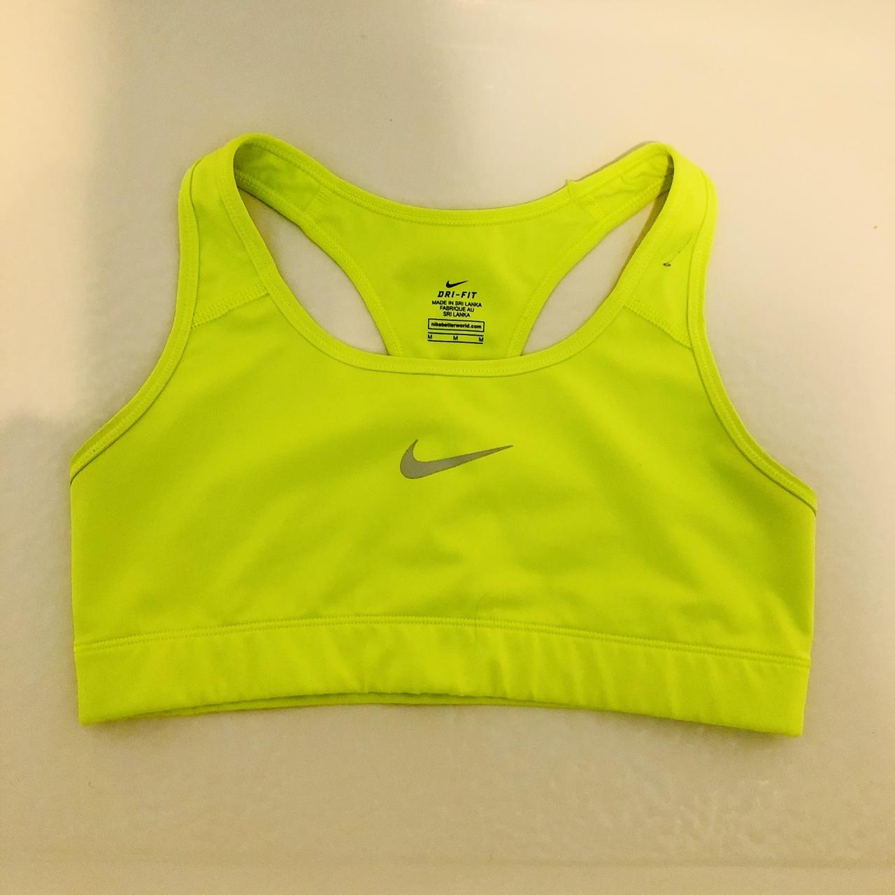 neon yellow nike bra