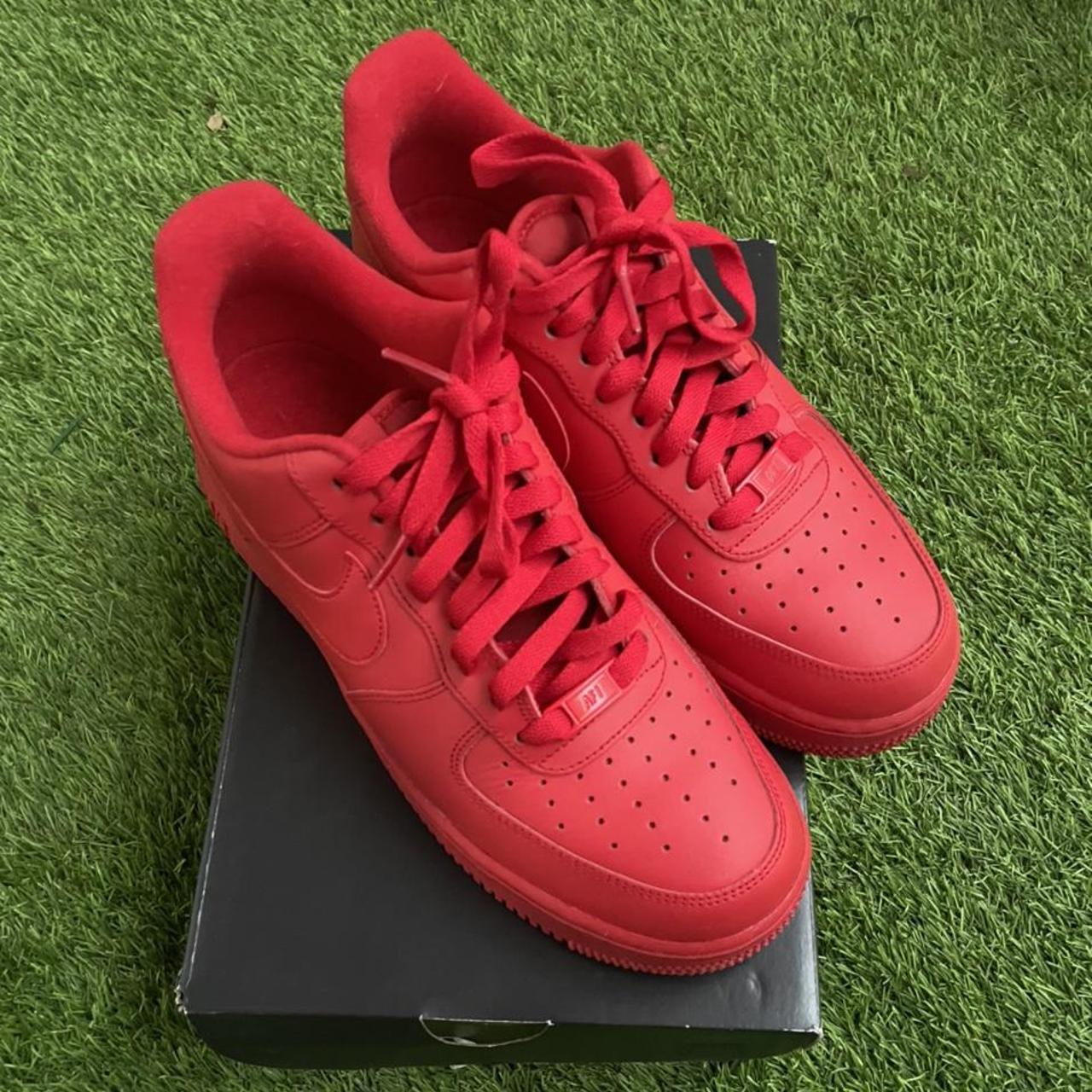 Air Force 1 All Red Size 8 Men #streetwear #red #nike - Depop