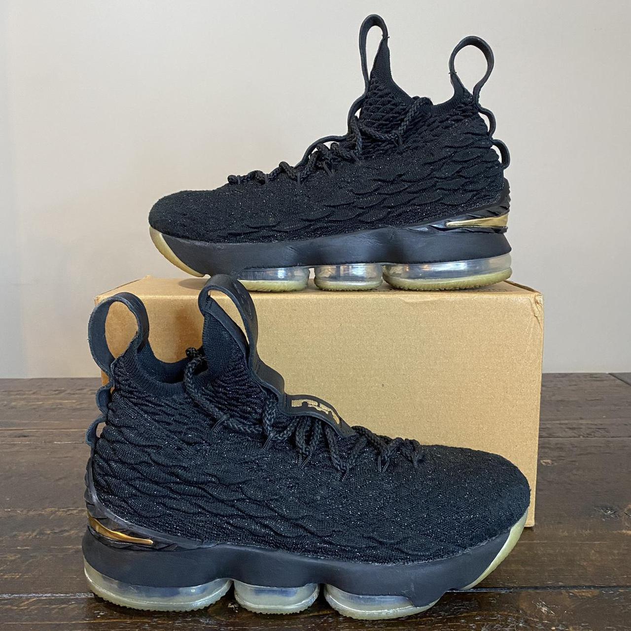 lebron 15 black and gold size 13