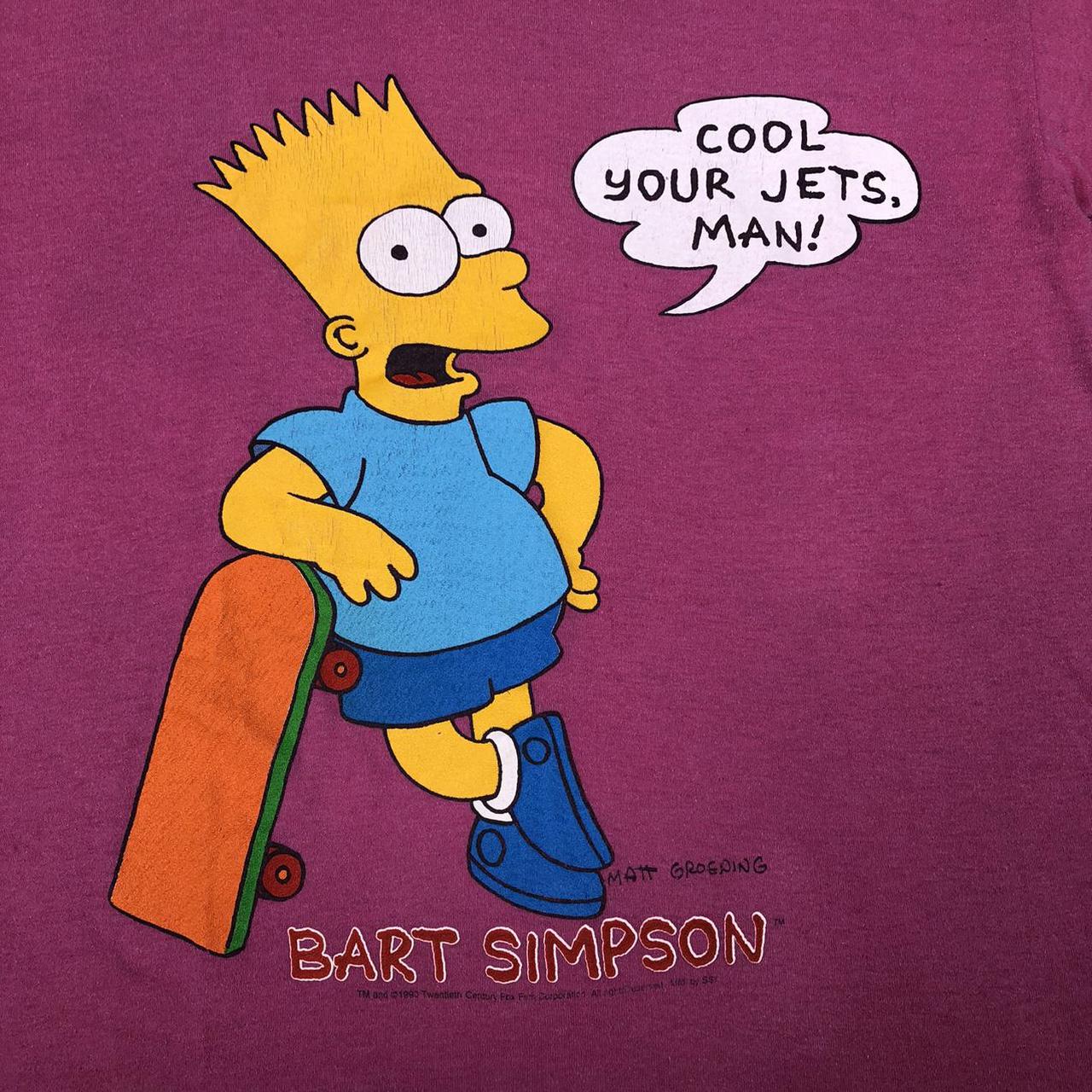 Vintage 90s Bart Simpson ' Cool Your Jets Man! ' Tee - Depop