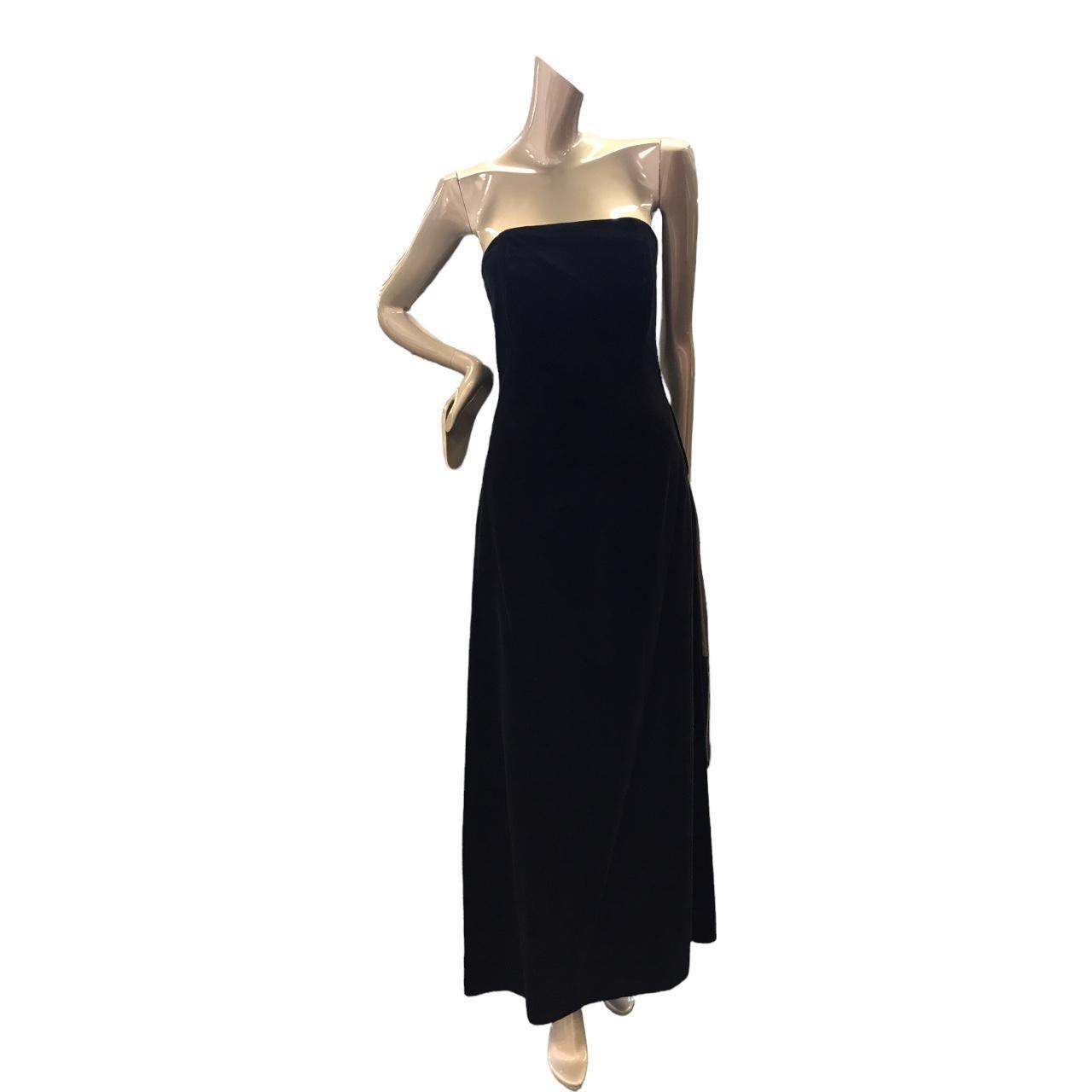 Vintage Laura Ashley Evening Gown. Black Velvet With... - Depop