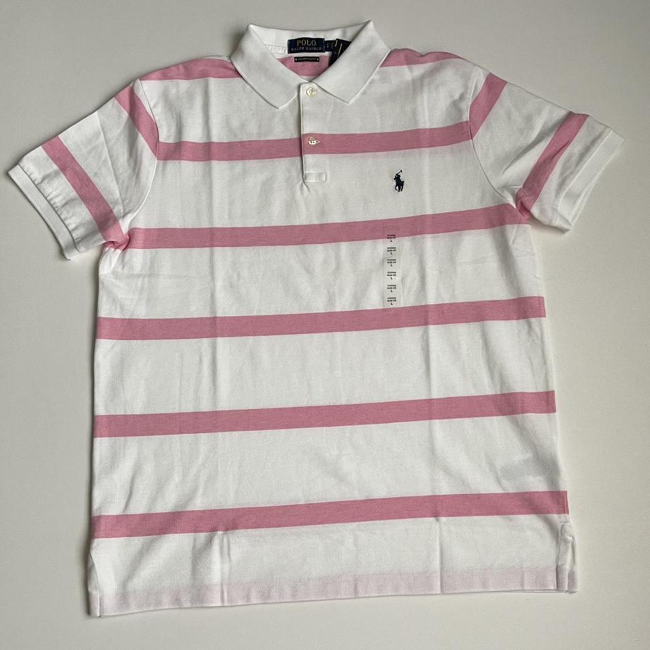 Authentic. Polo Ralph Lauren men’s pink and white... - Depop