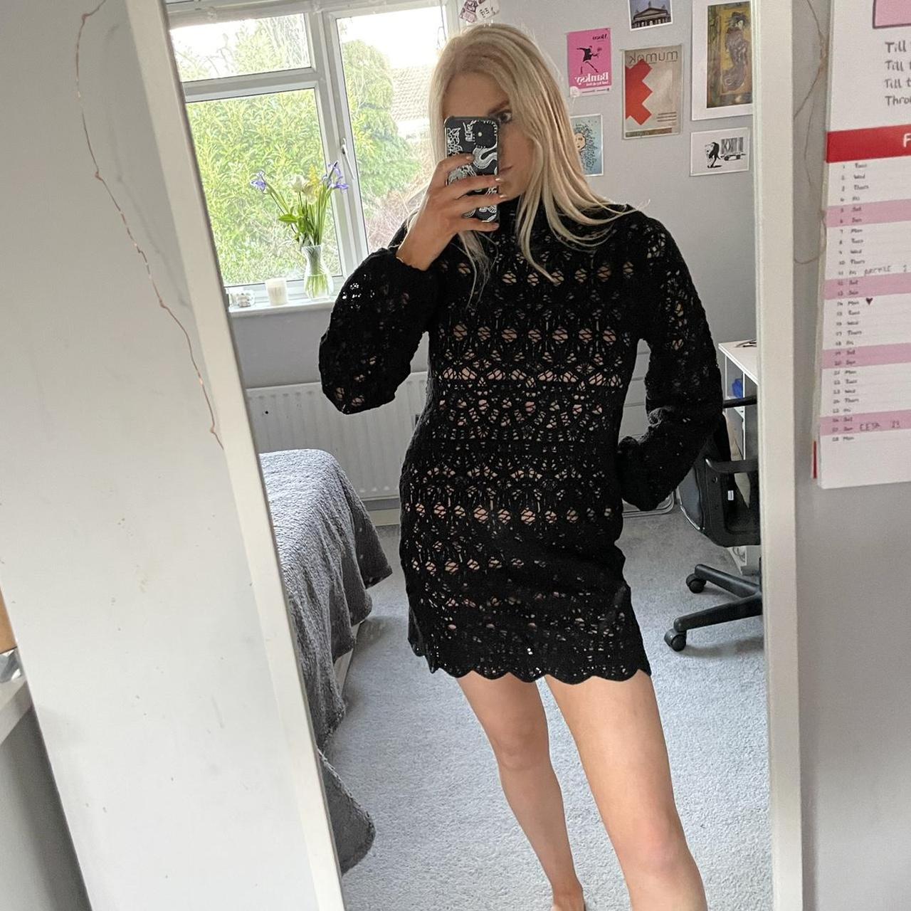 Zara Black Crochet Lace Dress