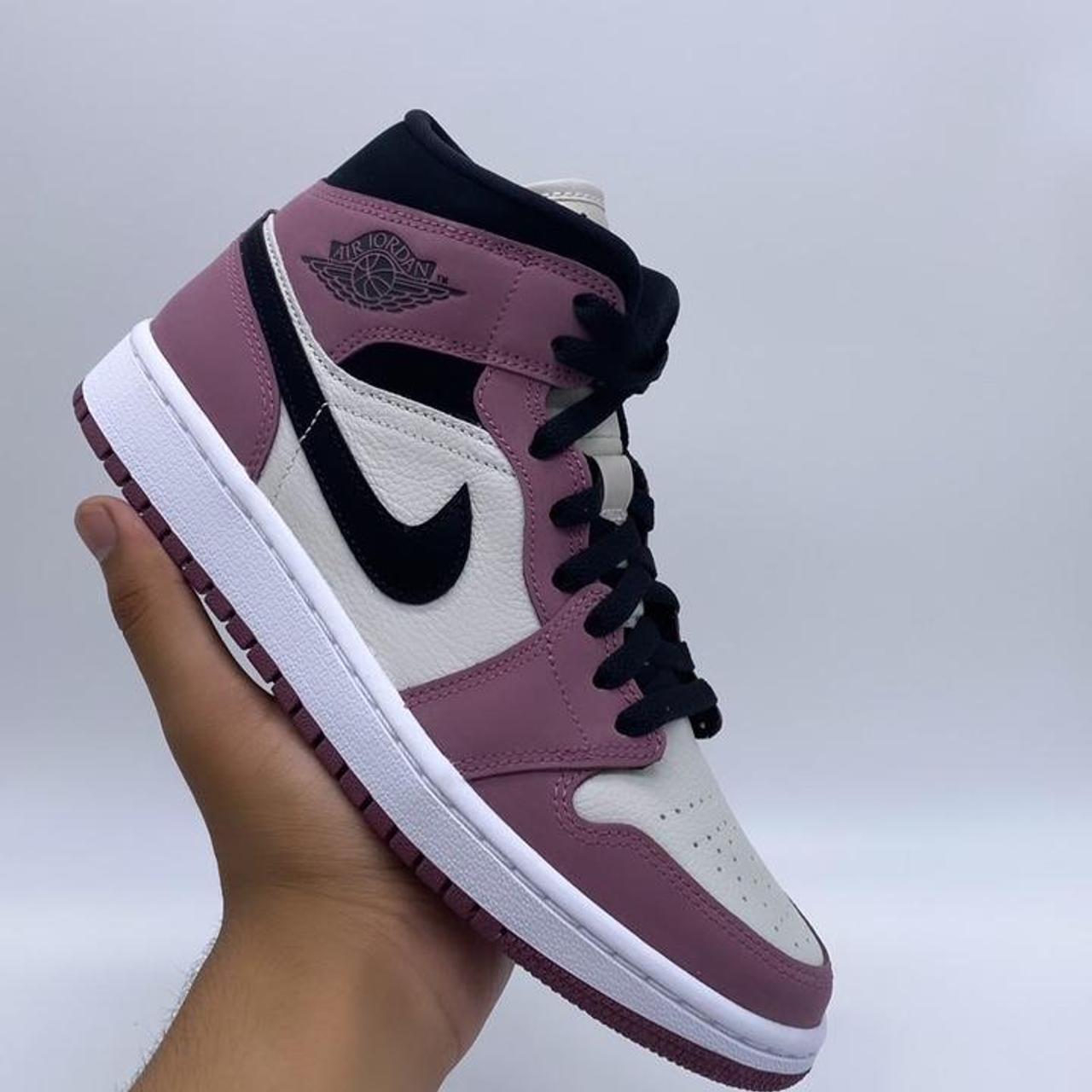 Jordan 1 Mid ‘LIGHT MULBERRY PINK’ UK 5 Deadstock... - Depop