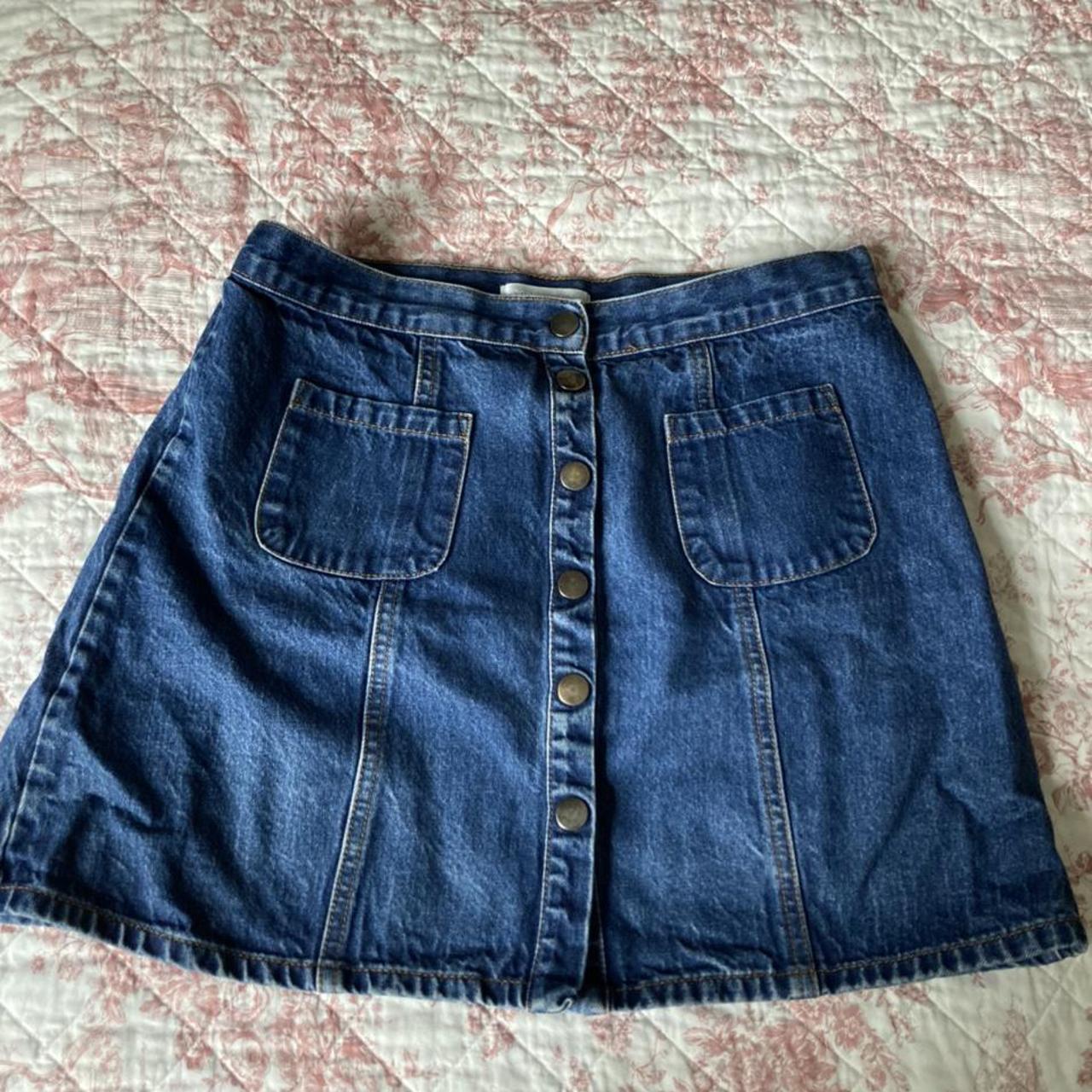 Urban Outfitters Women's Navy Skirt | Depop