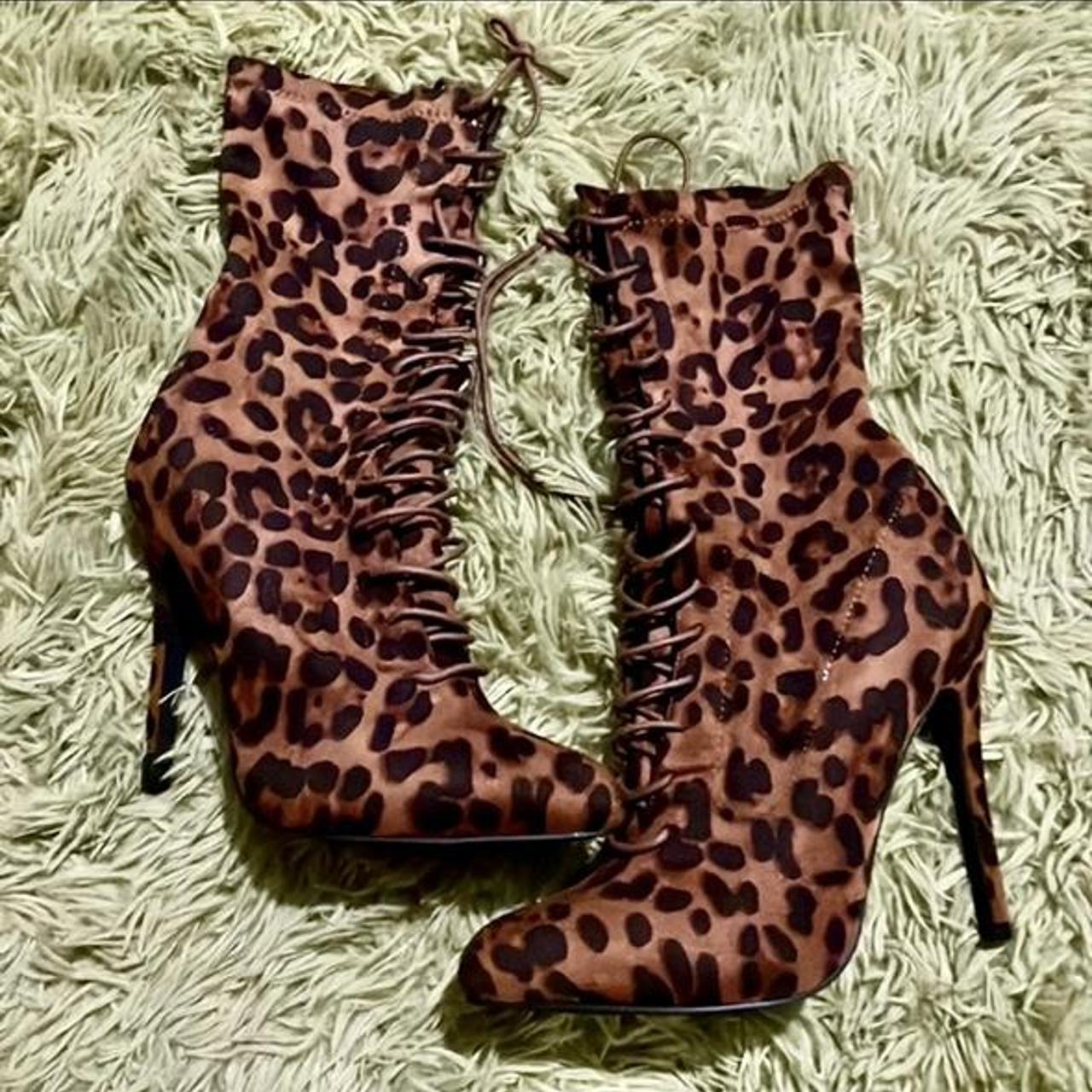 cheetah heeled booties