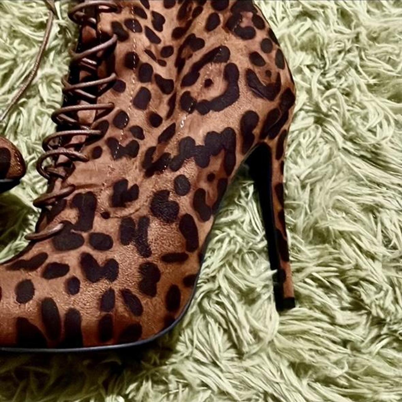 cheetah heeled booties