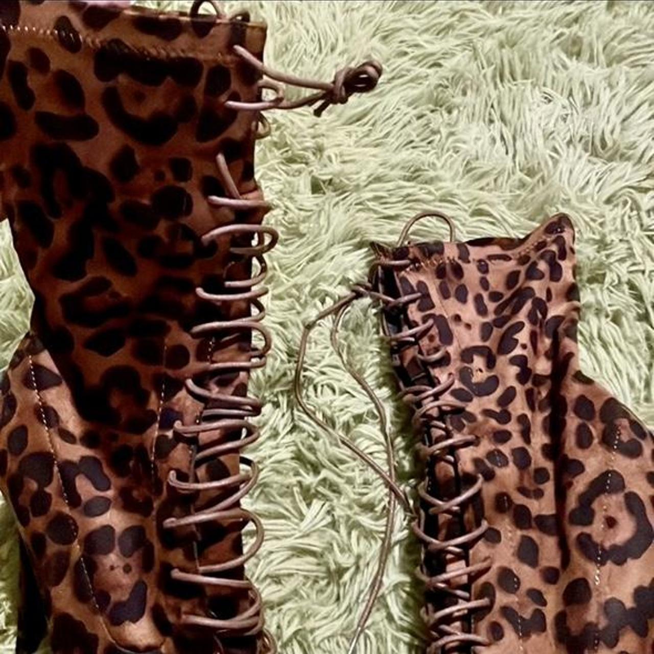 cheetah heeled booties