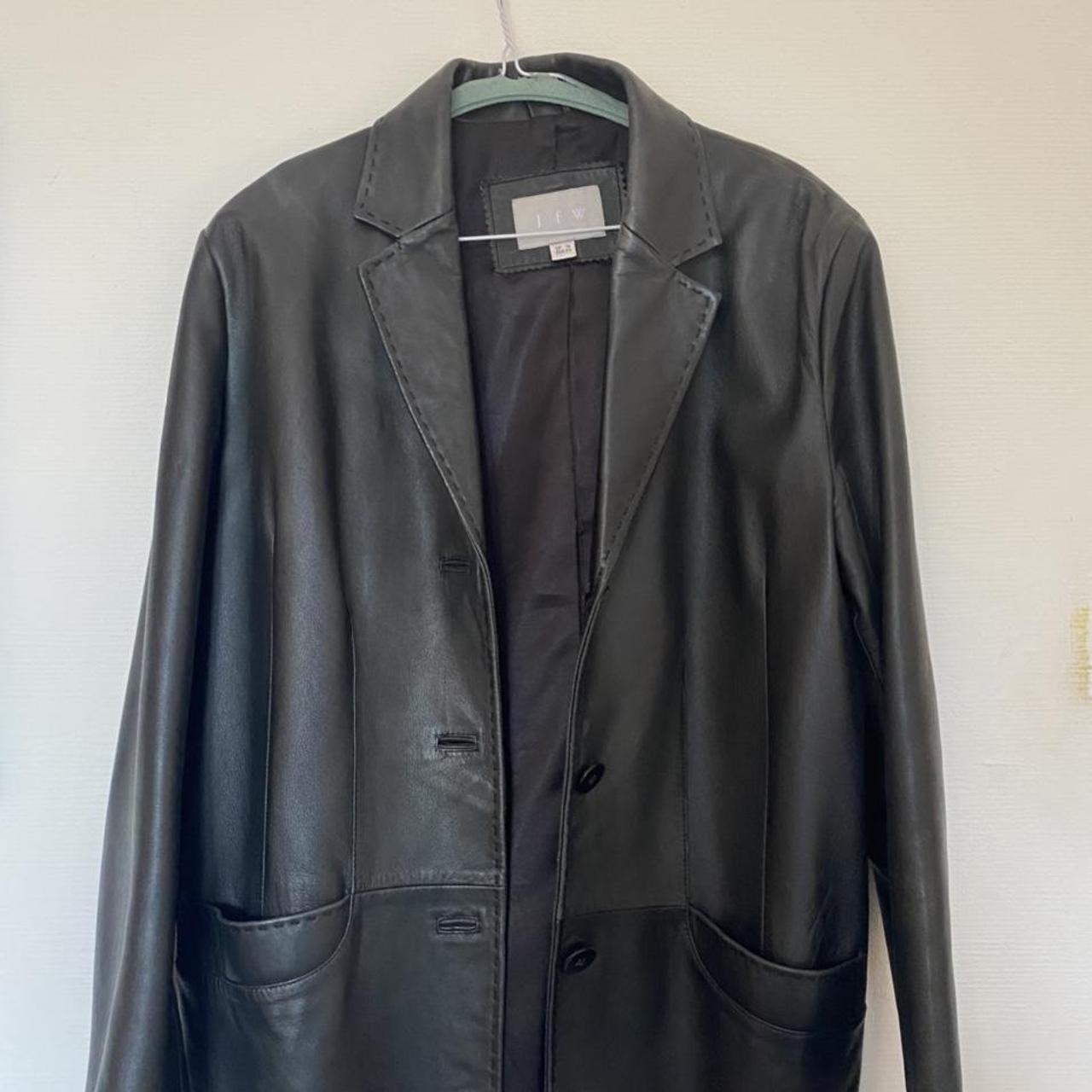 Real Leather Jacket Insane condition Size 16 but... - Depop