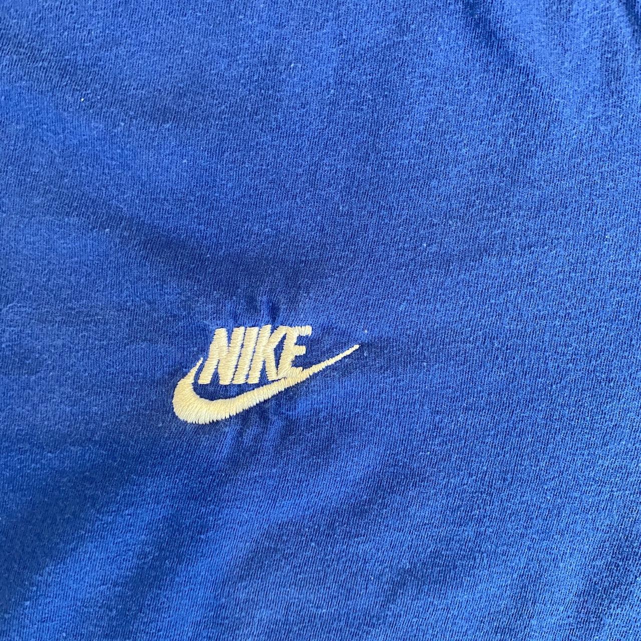 NIKE EMBROIDERED TEE BLUE Size XL Worn Item is... - Depop