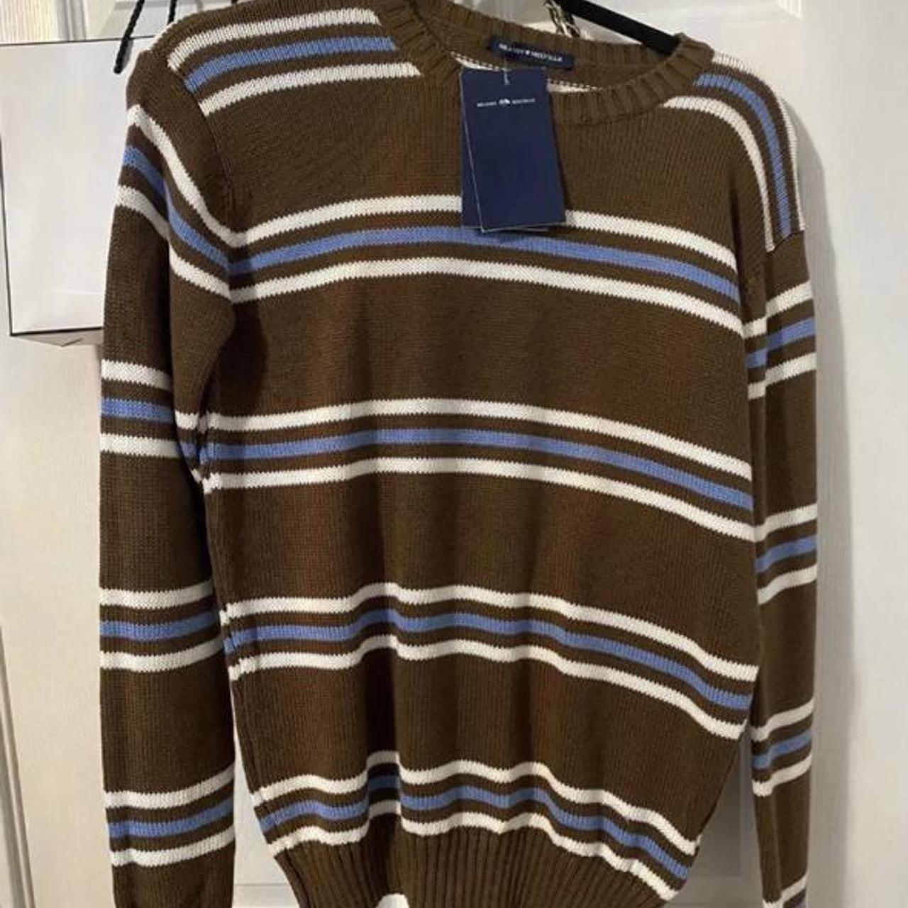 striped brandy melville Brianna sweater in brown and... - Depop