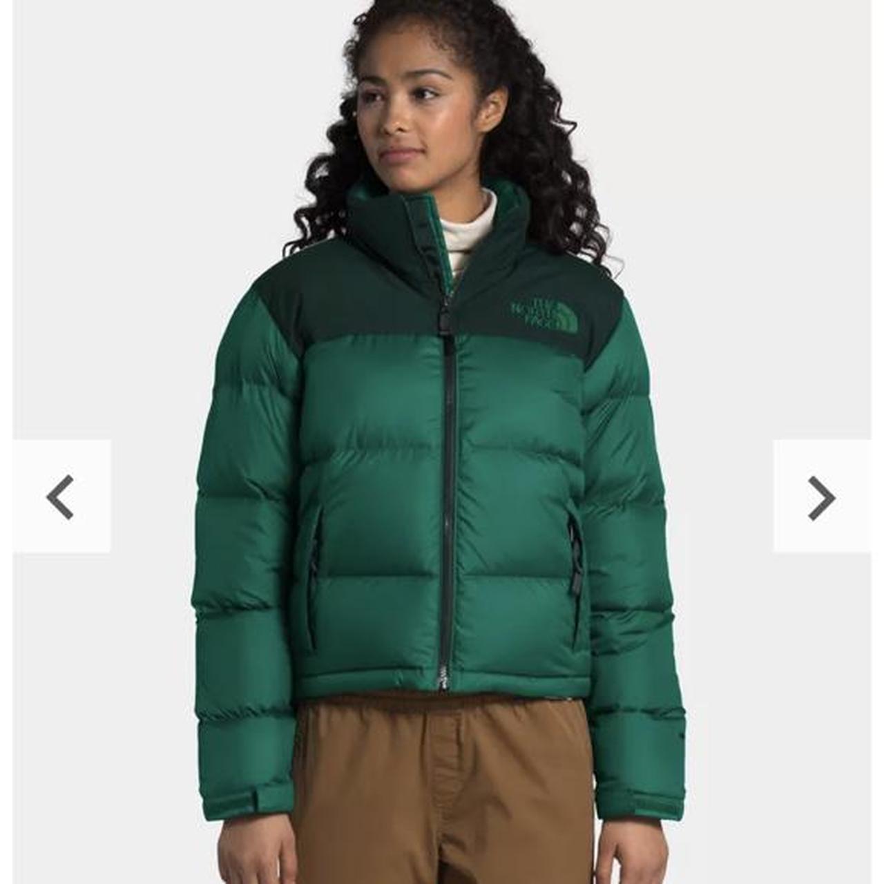 green north face bubble coat