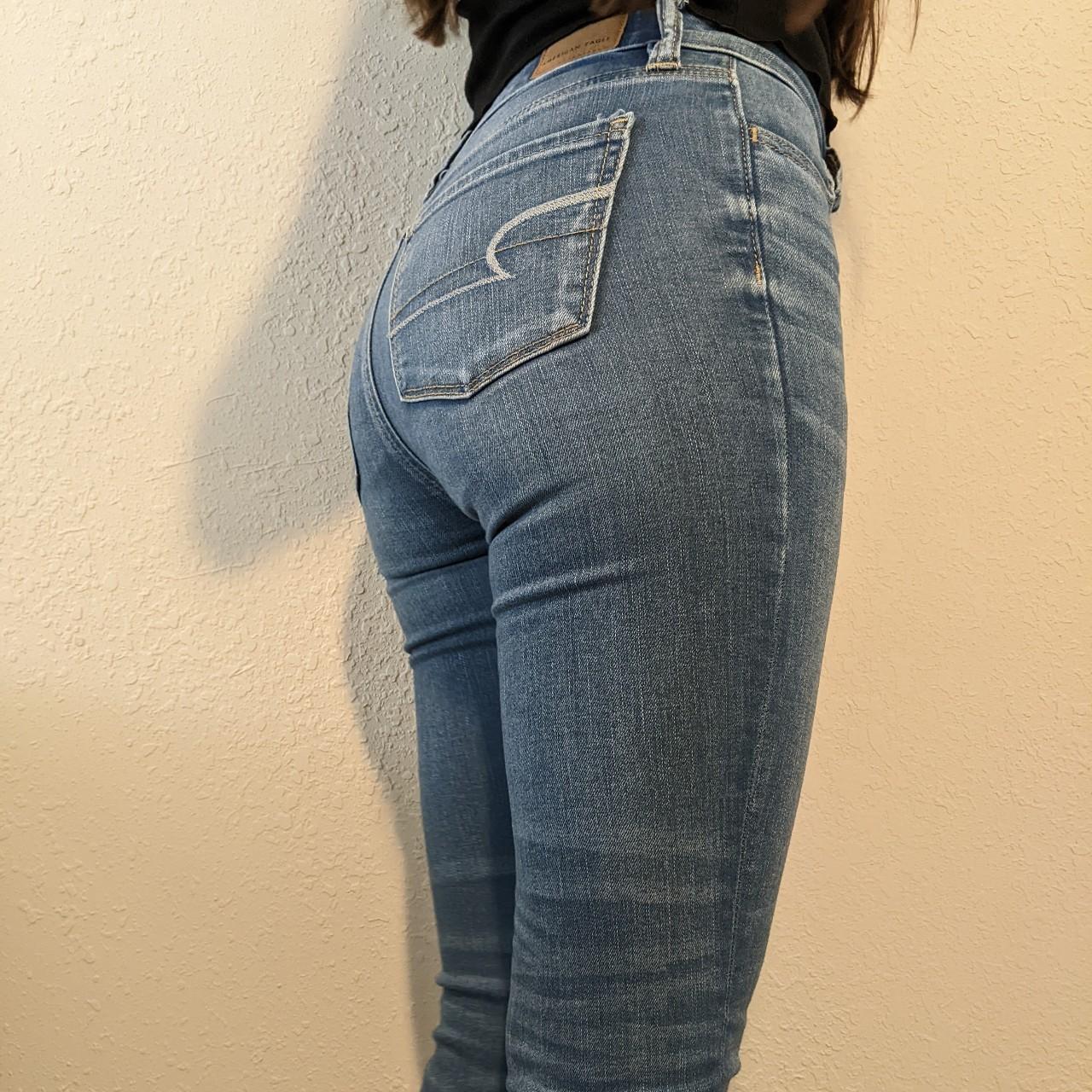 blue American Eagle denim skinny jeans ~cute... - Depop