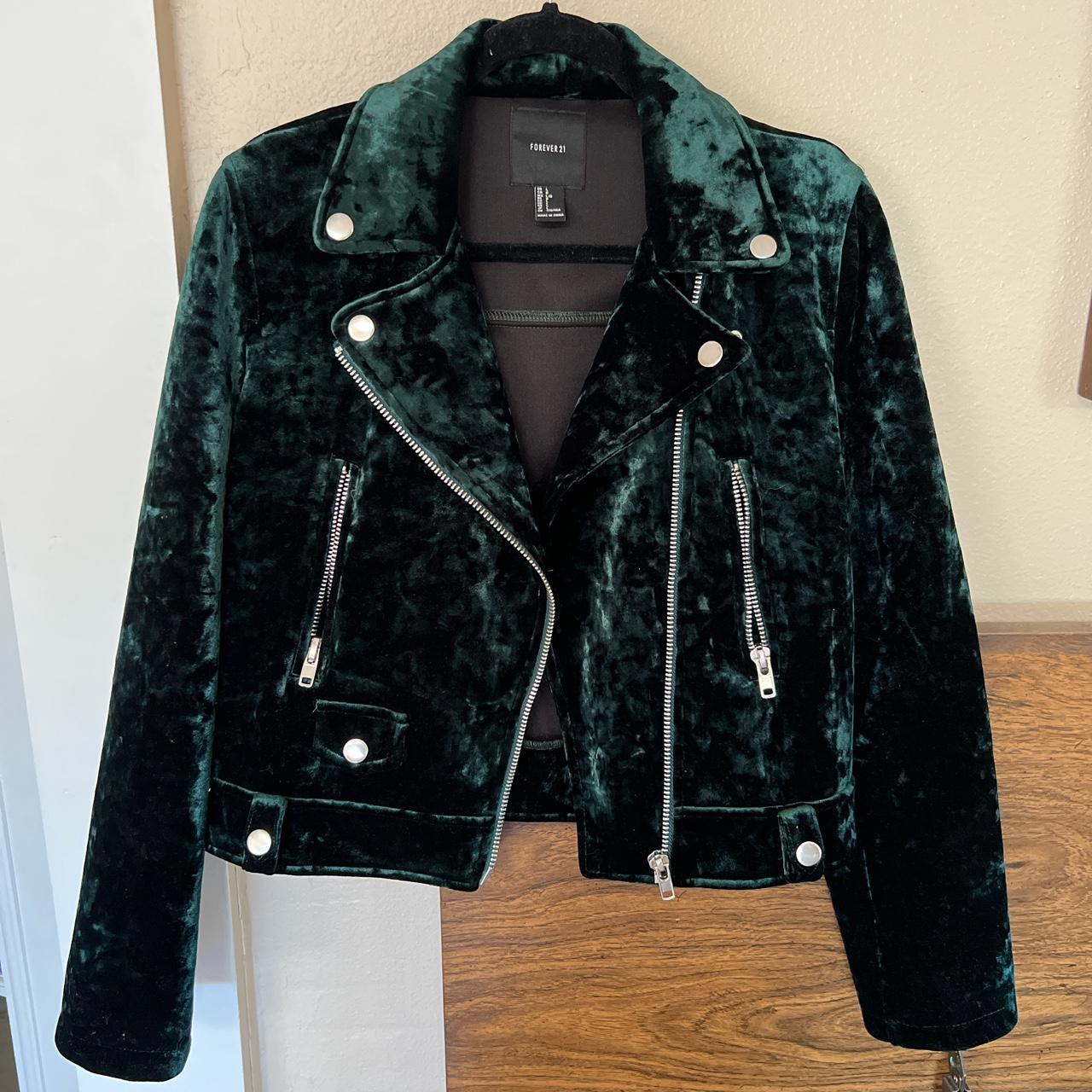 Green velvet jacket sales forever 21