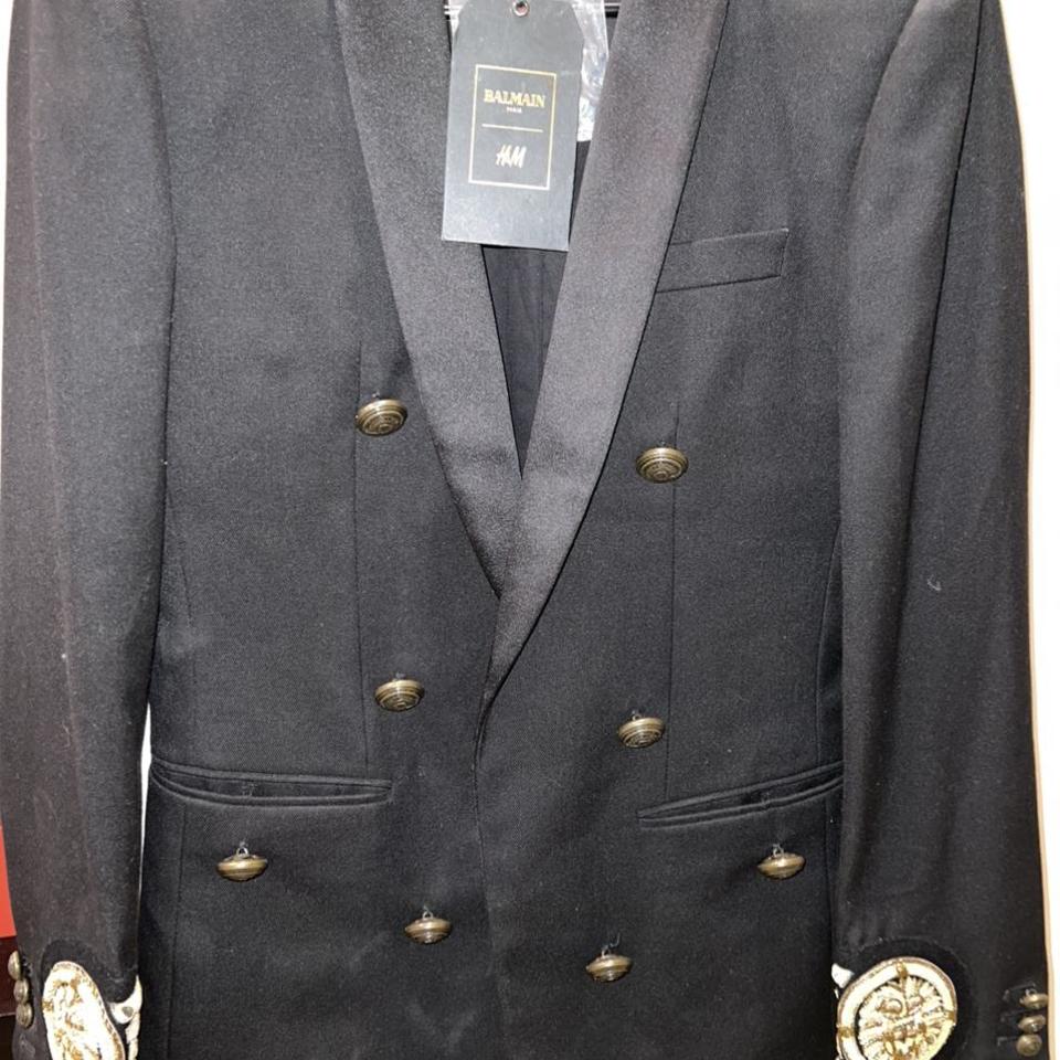 Balmain h&M classic blazer jacket width 16 inches... - Depop