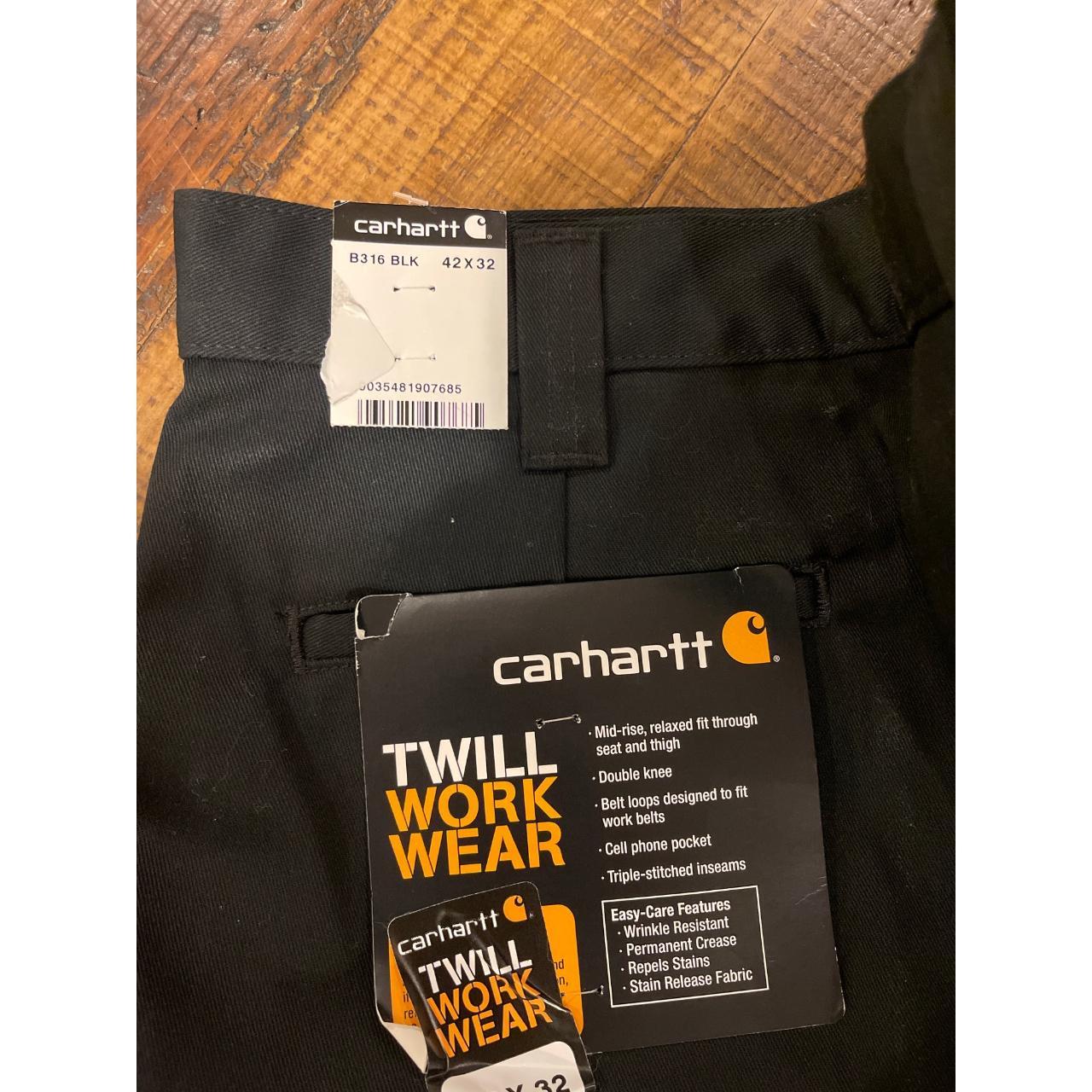 Carhartt Twill Work Wear Pants Black size 42 x 32... - Depop