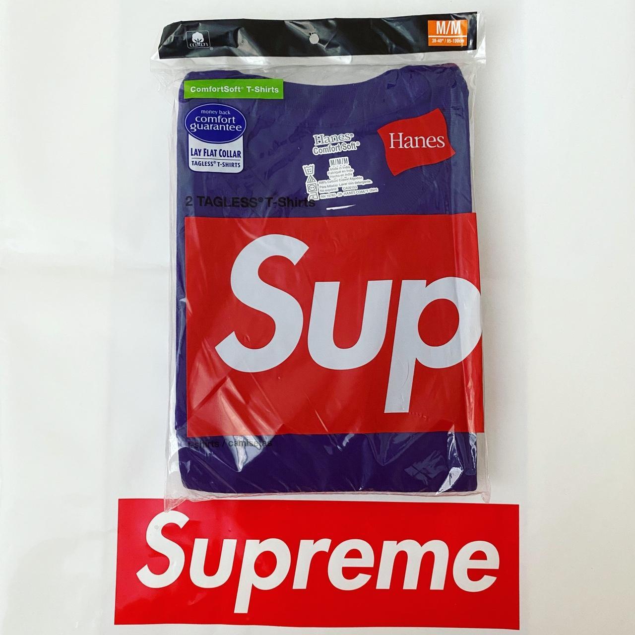 Supreme Hanes Tagless T-shirts Tee (Pack of 2) Purple Sz M