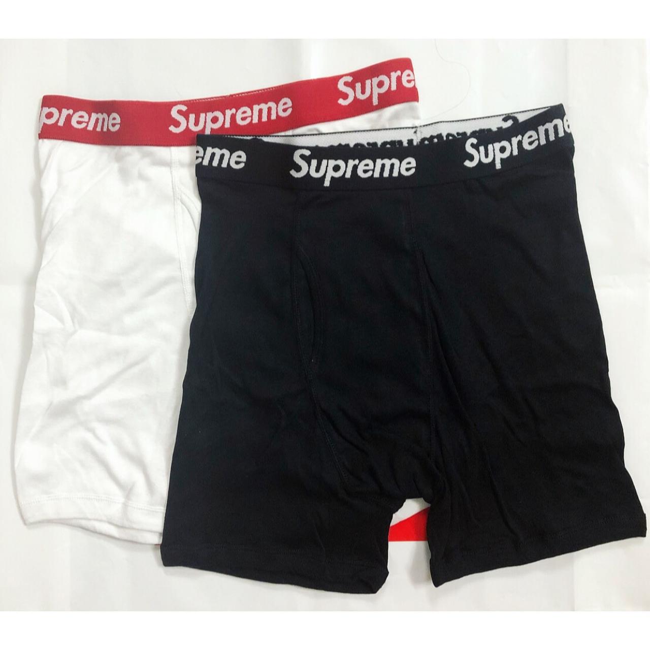 Supreme Men's White and Black Boxers-and-briefs | Depop