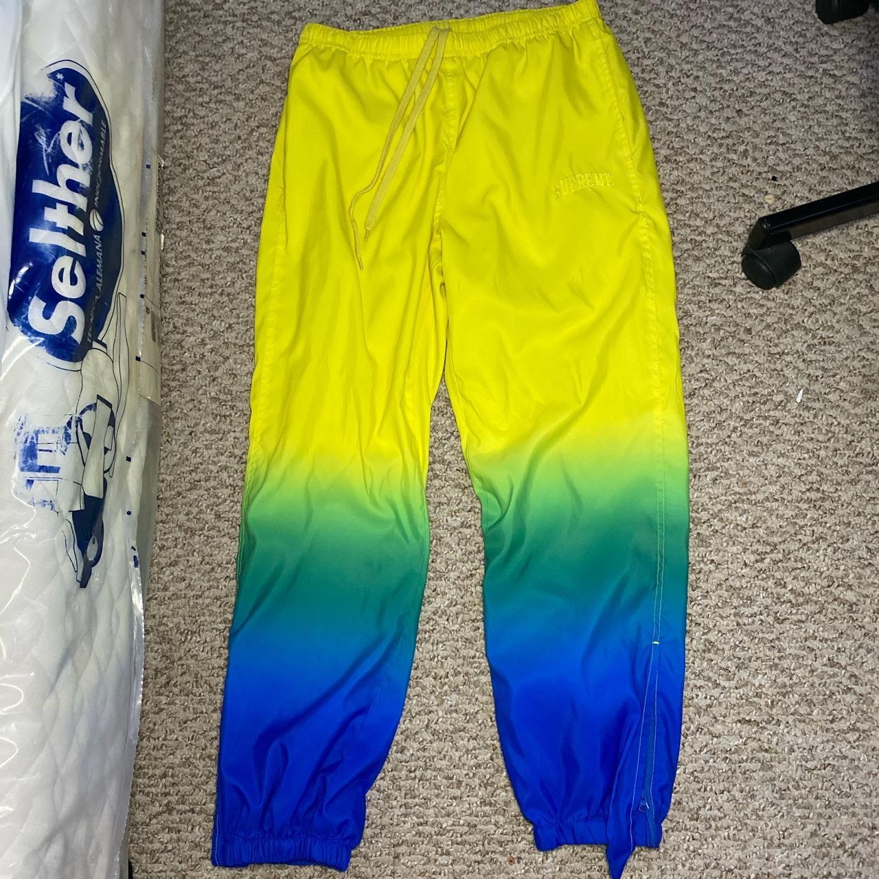 supreme gradient track pant yellow