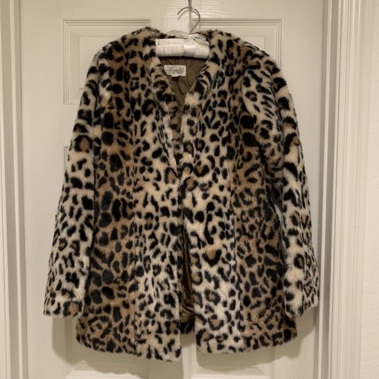 Leopard print faux fur jacket. A cold weather... - Depop