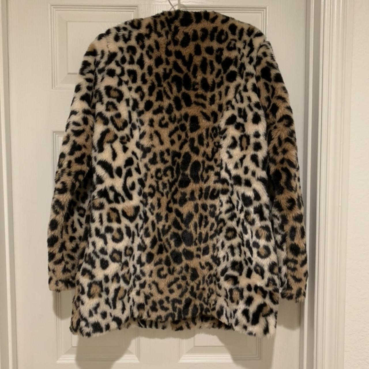 Leopard print faux fur jacket. A cold weather... - Depop