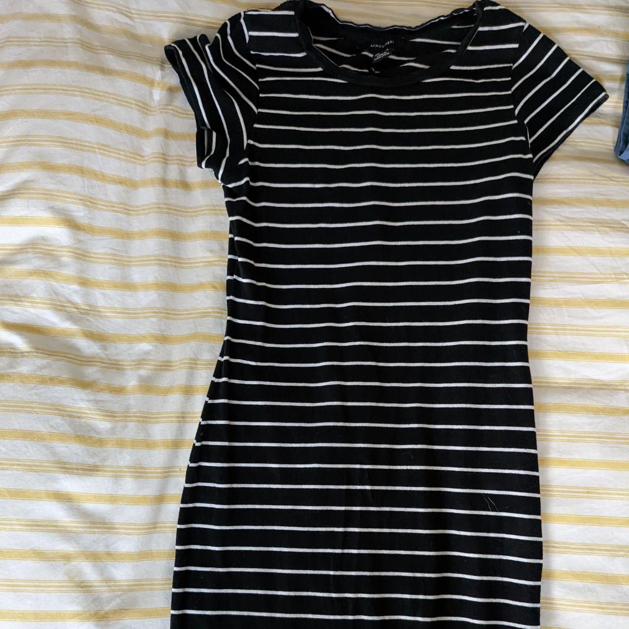 Primark Mid length Striped dress Size 8 Black and