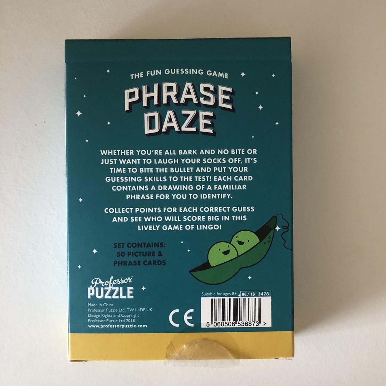 NEW Professor Puzzle Phrase Daze Card Game Say What You See 