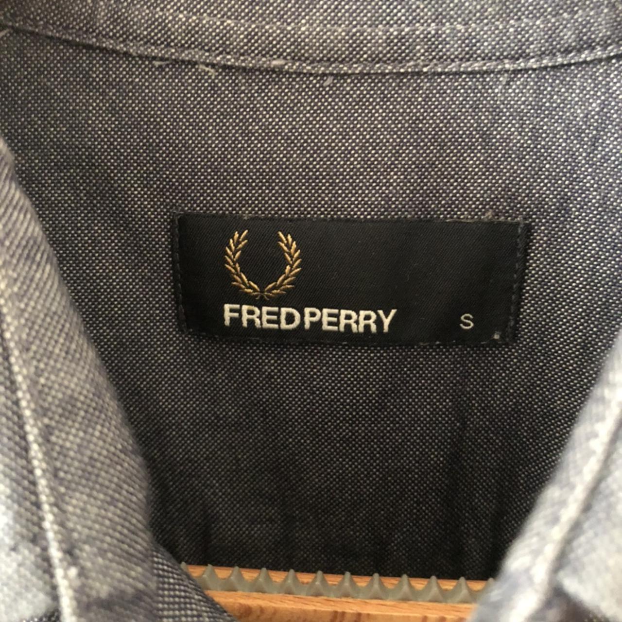 #FredPerry men’s long sleeved shirt/ size S/ blue... - Depop