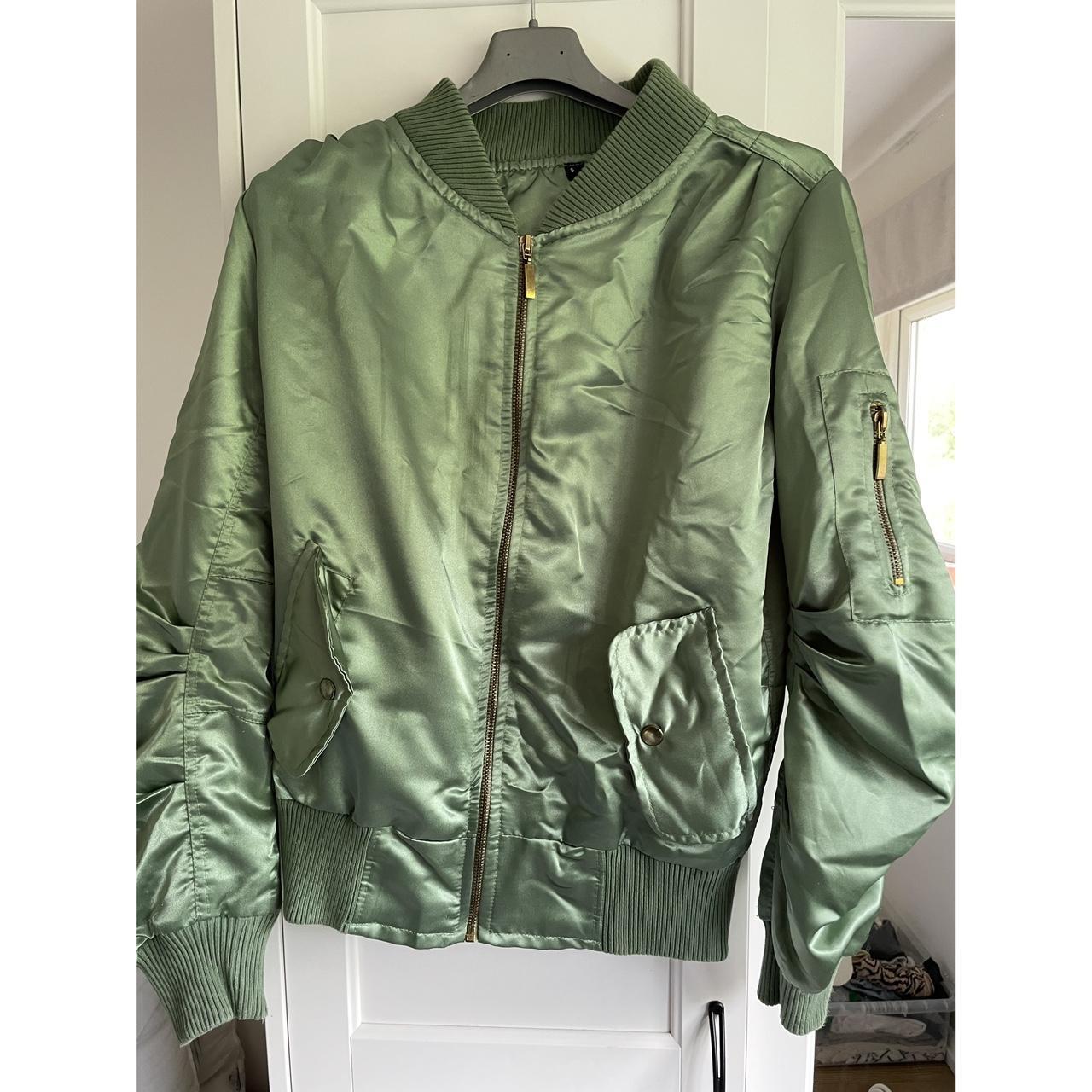 Women's Khaki and Green Jacket Depop