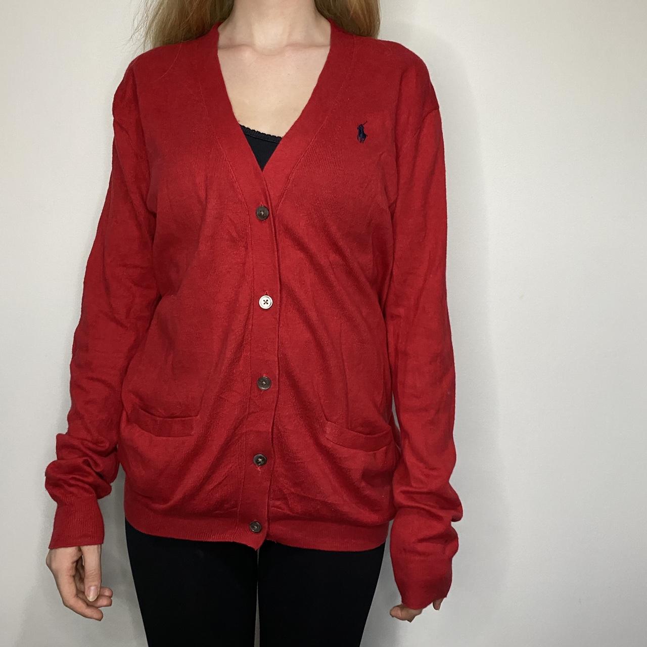 polo red cardigan