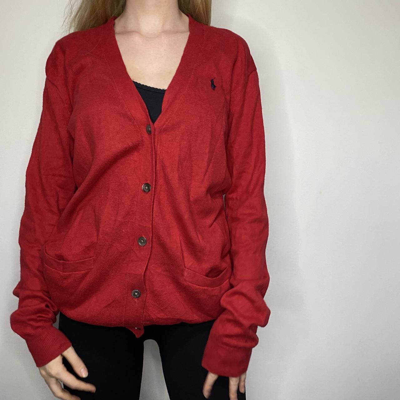 polo ralph lauren red cardigan