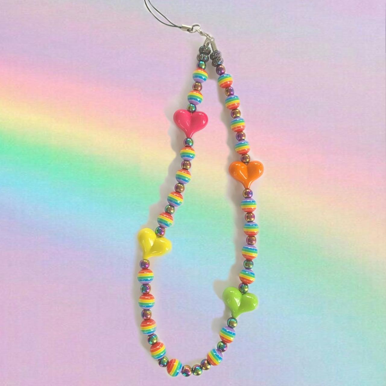 Rainbow ️🧡💛💚💙 phone charm/keychain 🌈handmade by me... - Depop