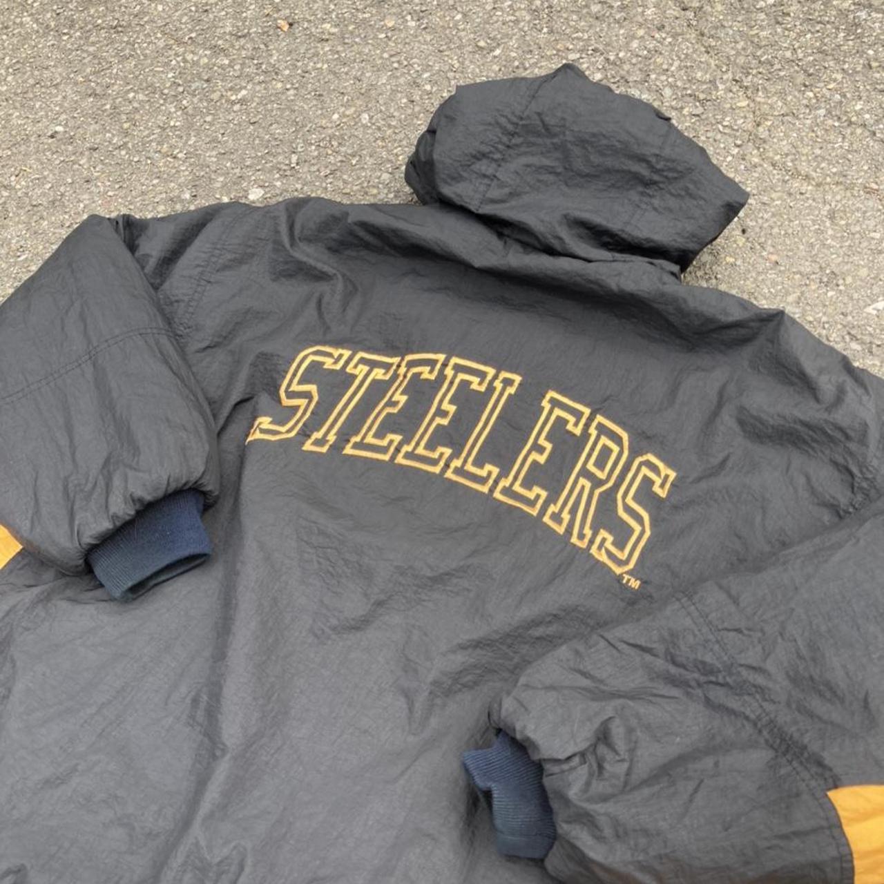 Vintage 90s Pittsburgh Steelers Puffer Jacket By... - Depop