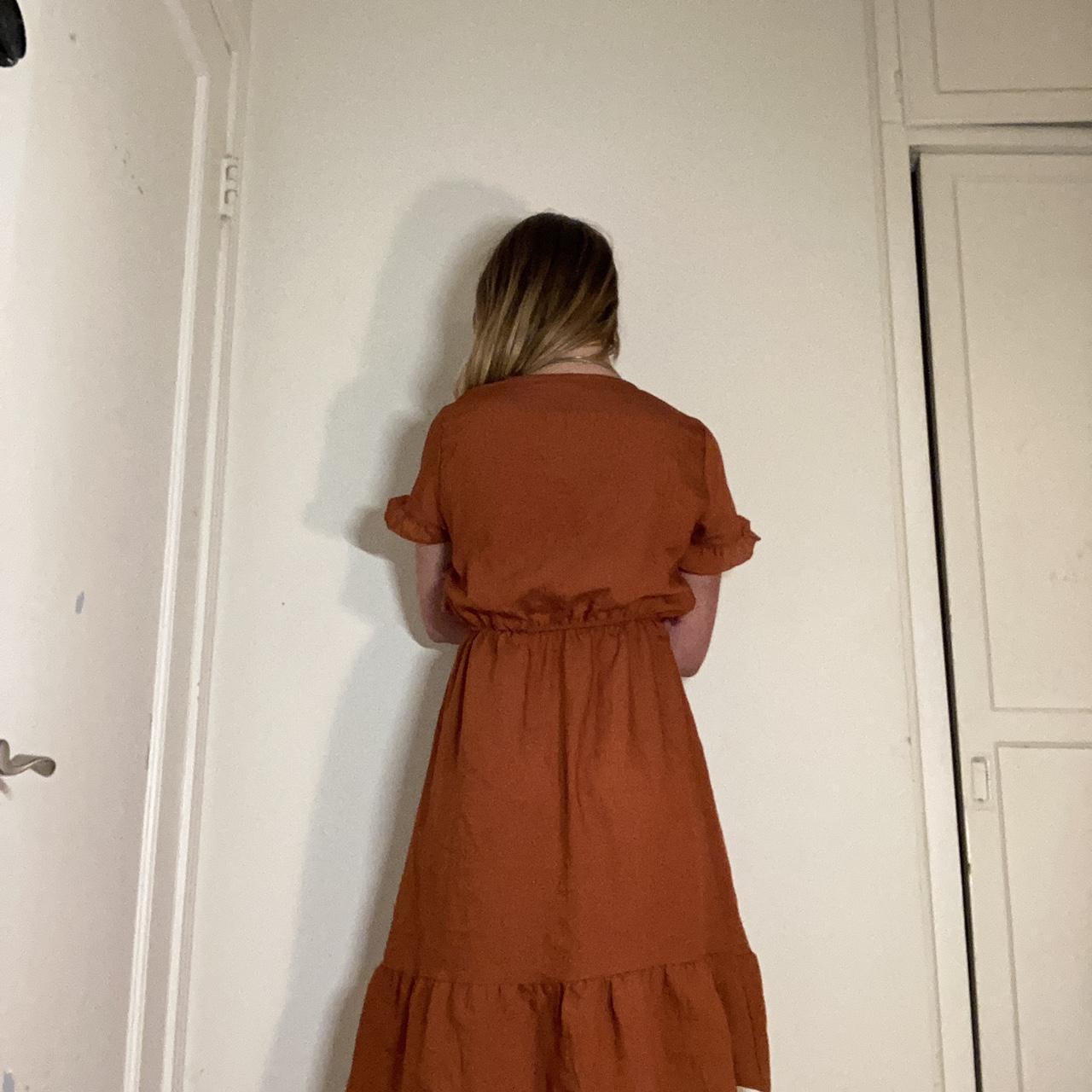 Boho orange float dress that looks like it’s... Depop