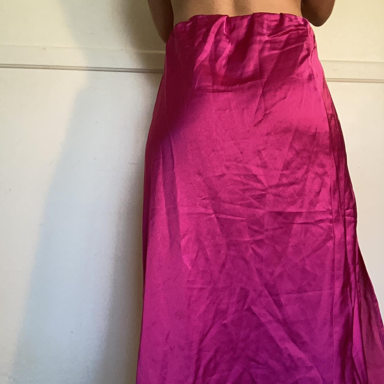 Nasty Gal satin pink skirt Brand: Nasty Gal Size:... - Depop