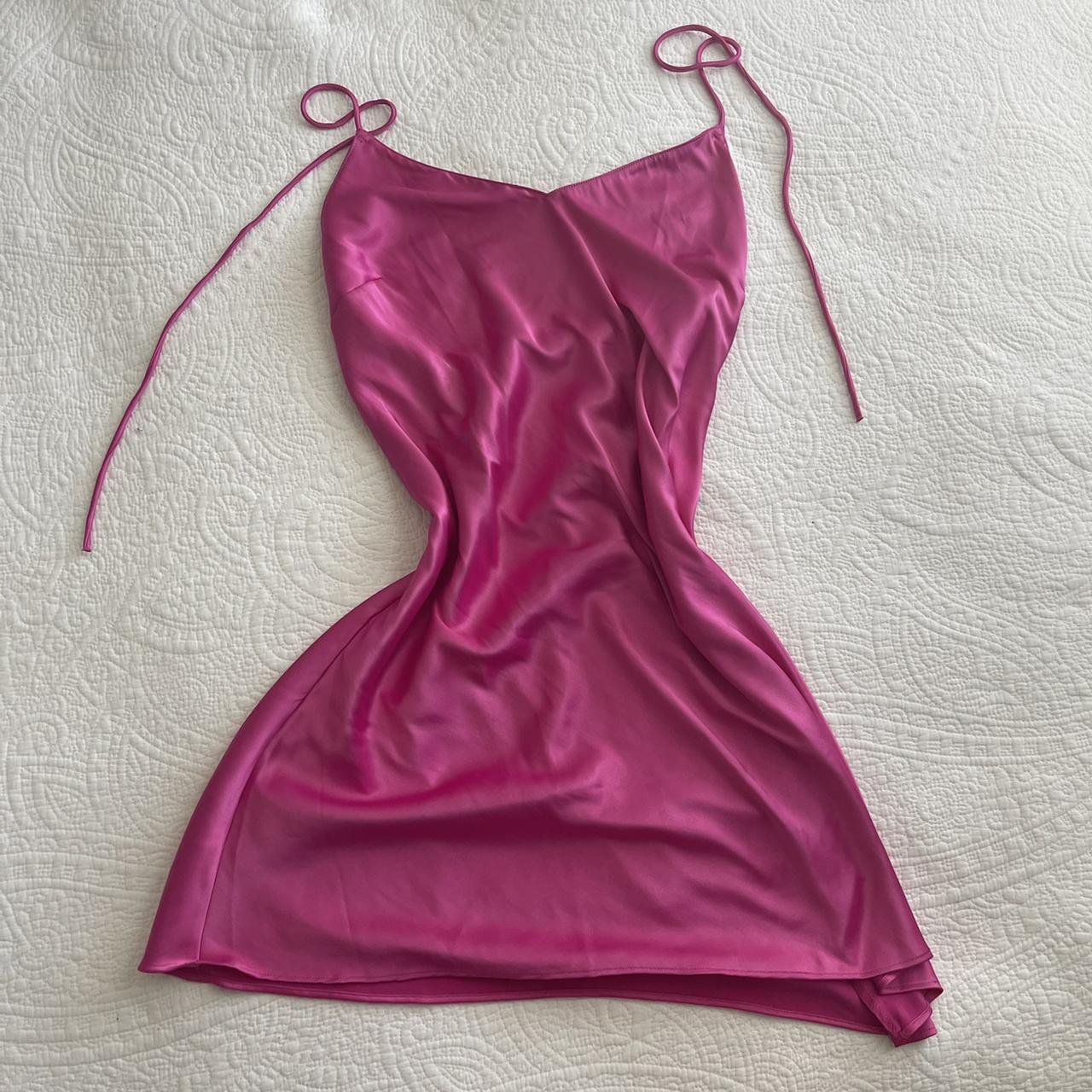 pink victoria secret slip/ silk dress, brand new... - Depop