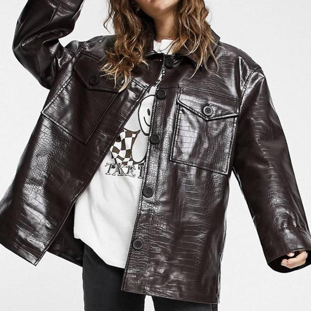 Collusion Leather Shacket Vinyl Shacket