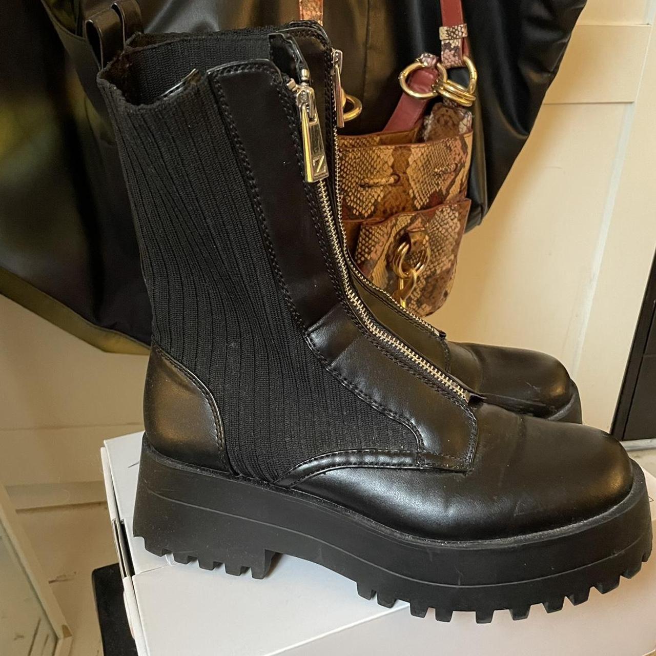 Zara zip up boots, good condition a few marks