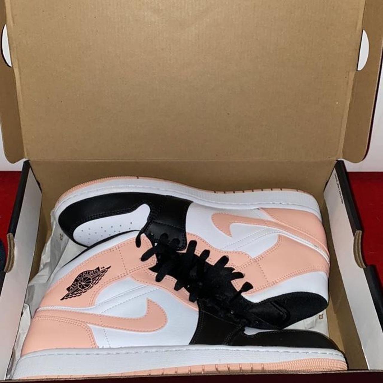 Jordan Men's Pink and White Trainers | Depop