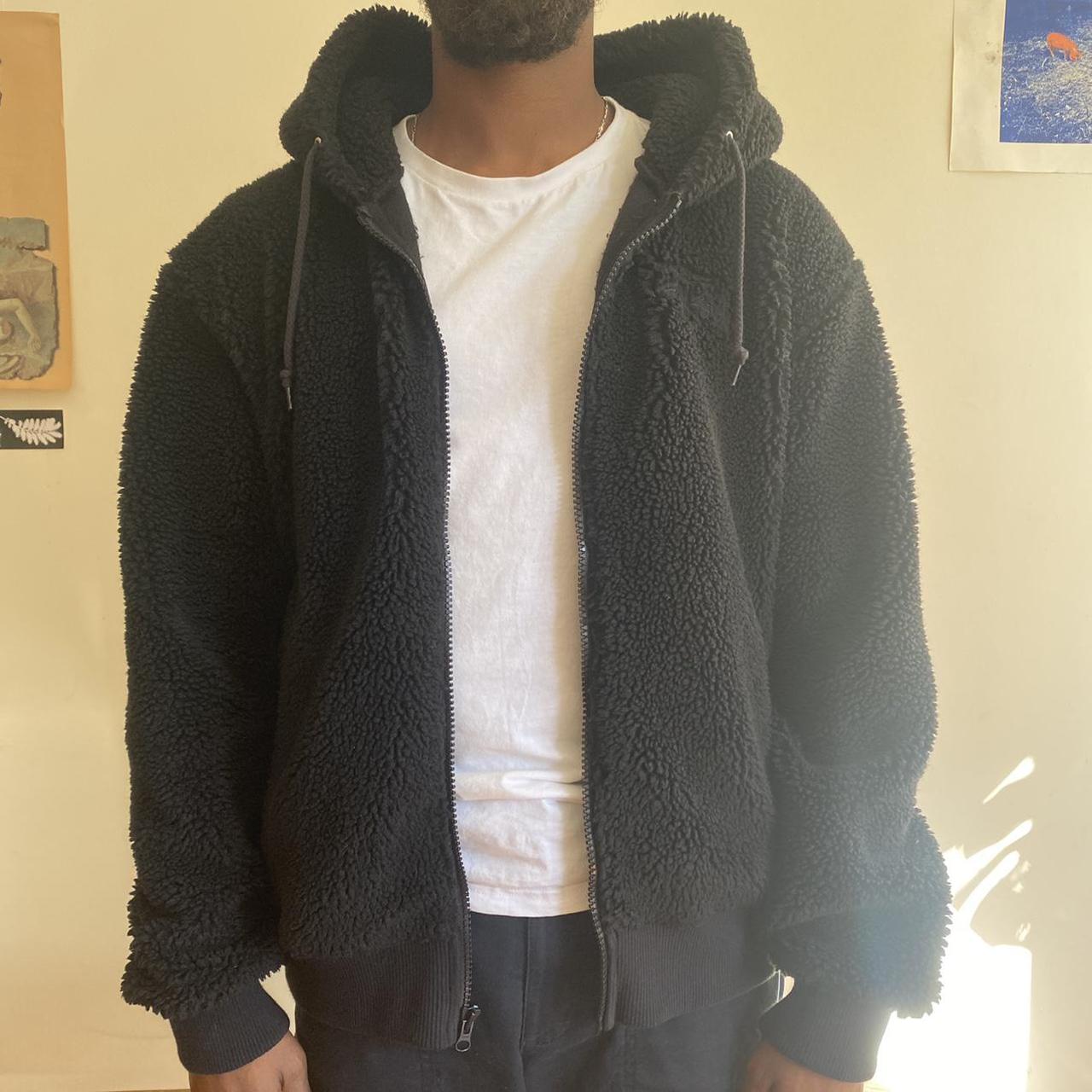 Stussy black fleece hoodie from last year size L.... - Depop