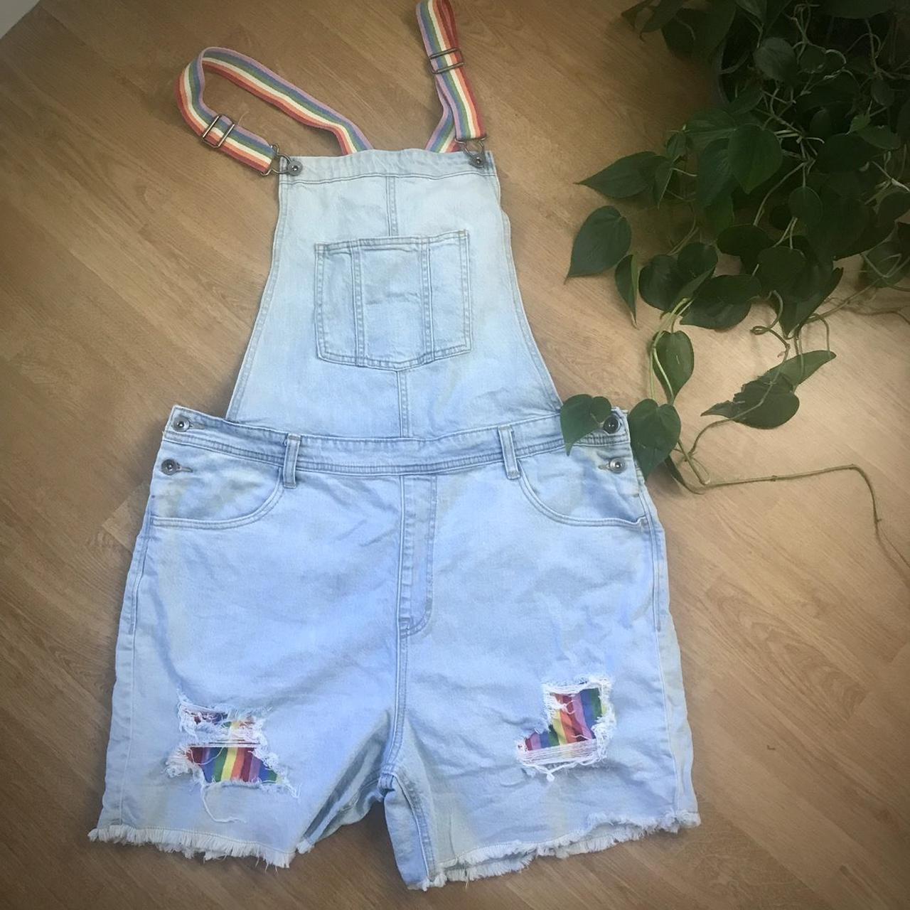 Rainbow overalls hot sale shorts