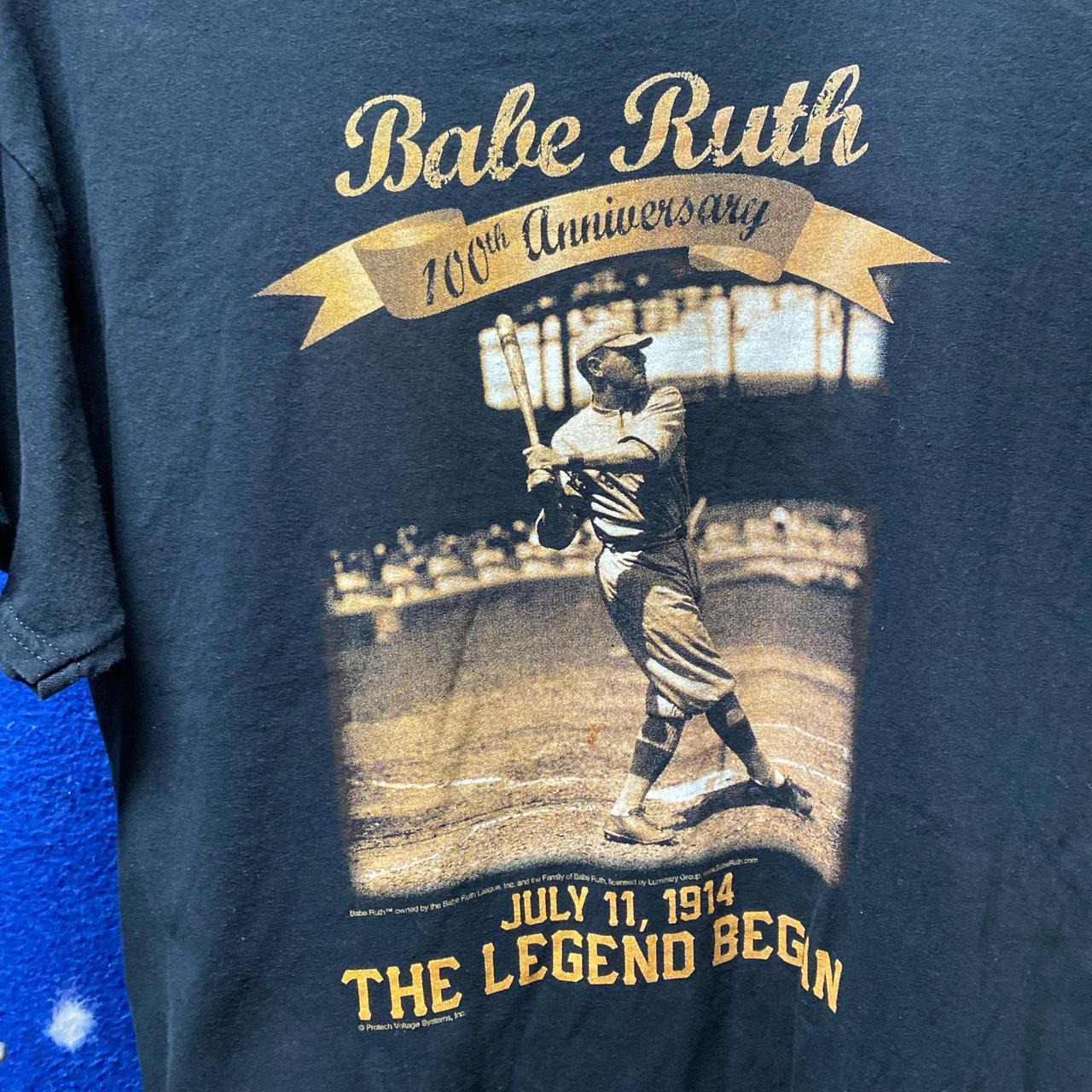 00's Babe Ruth Yankees Tee, Size Medium, FITS Long, - Depop