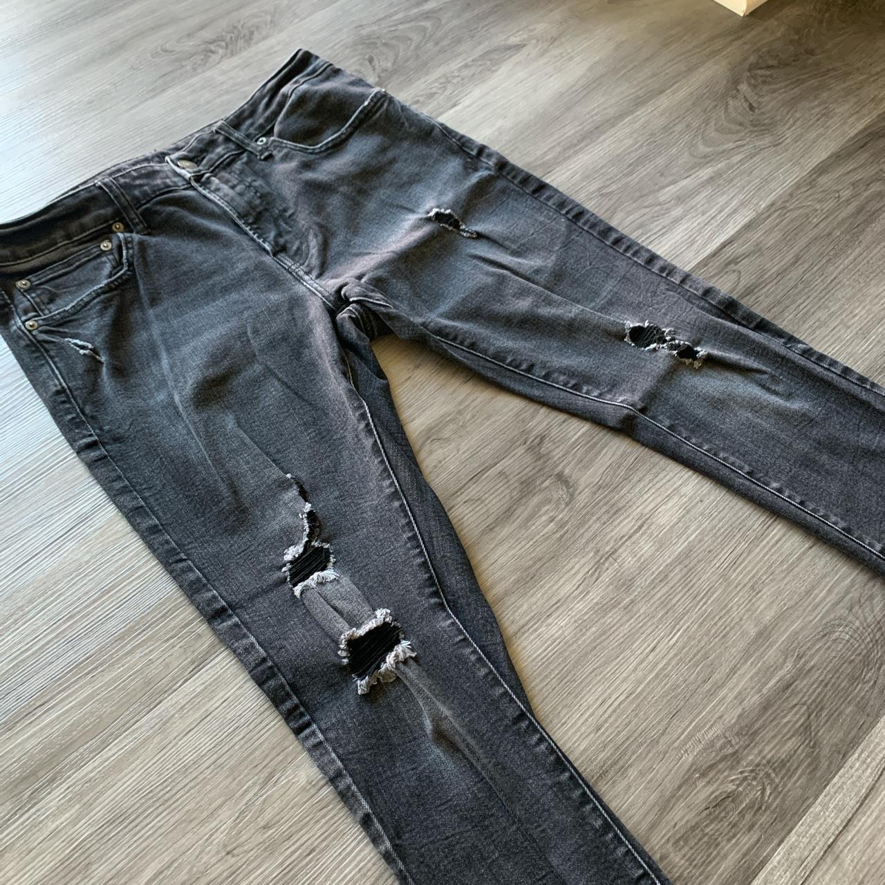 American Eagle ripped black jeans size 34W x... Depop
