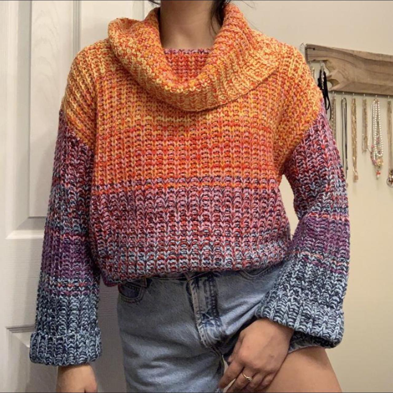 Rainbow Chunky Knit Sweater This fun chunky knit... - Depop