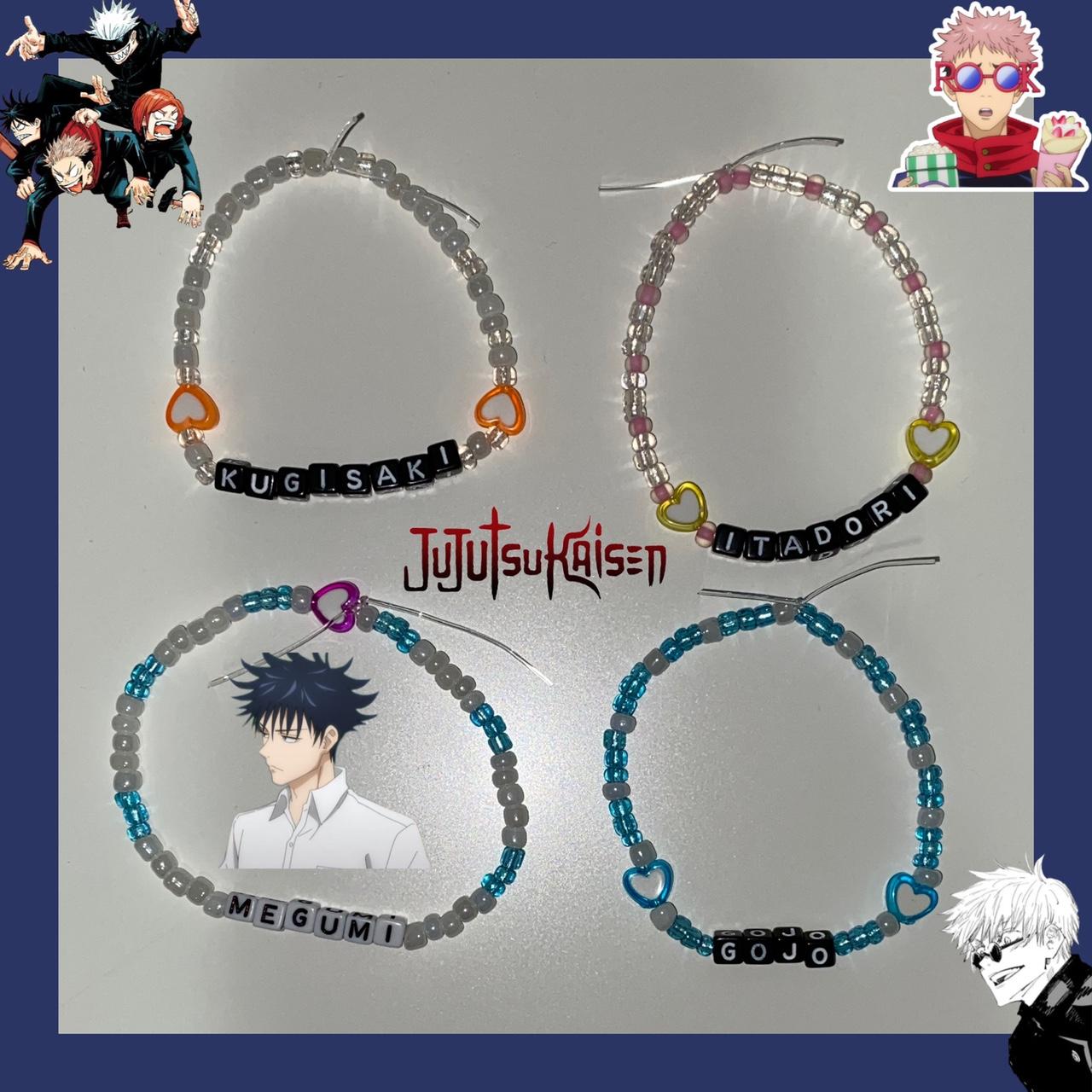 Y2K Jujutsu Kaisen Charm Bracelet, Manga Bracelet, Y2K Bead