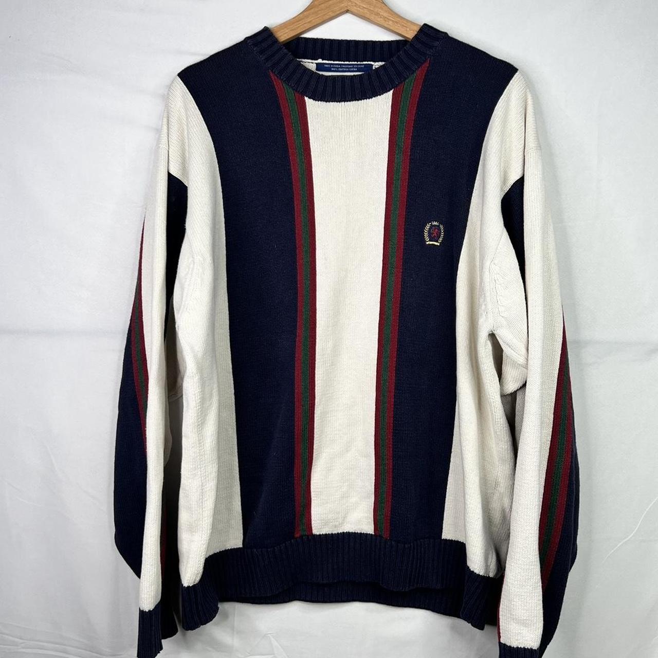 Vintage Tommy Hilfiger Vertical Striped Knitted... - Depop
