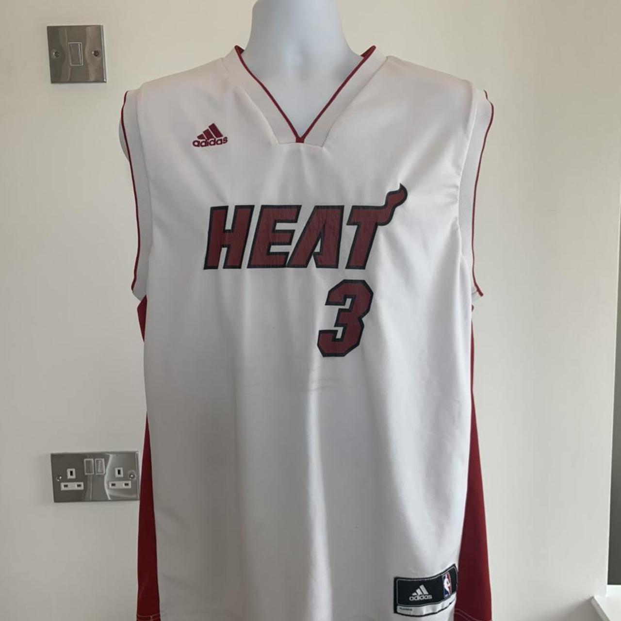 Miami heat adidas basketball jersey. Dwayne wade... Depop