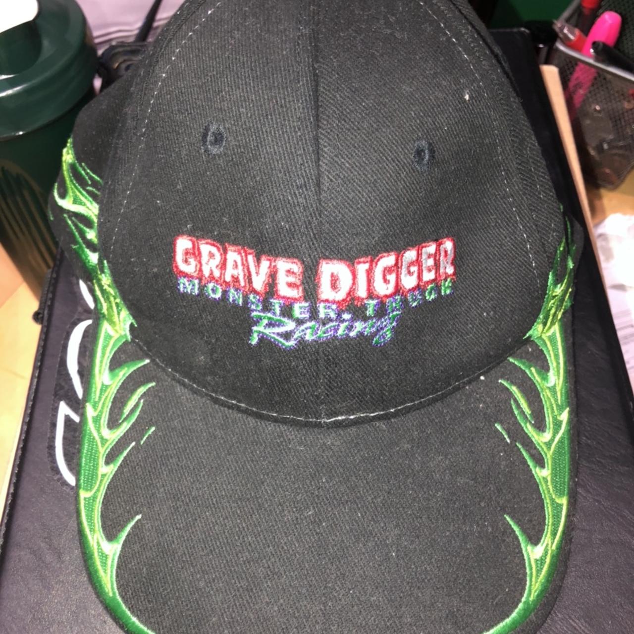 Grave Digger VINTAGE Monster Jam Racing Hat Velcro...